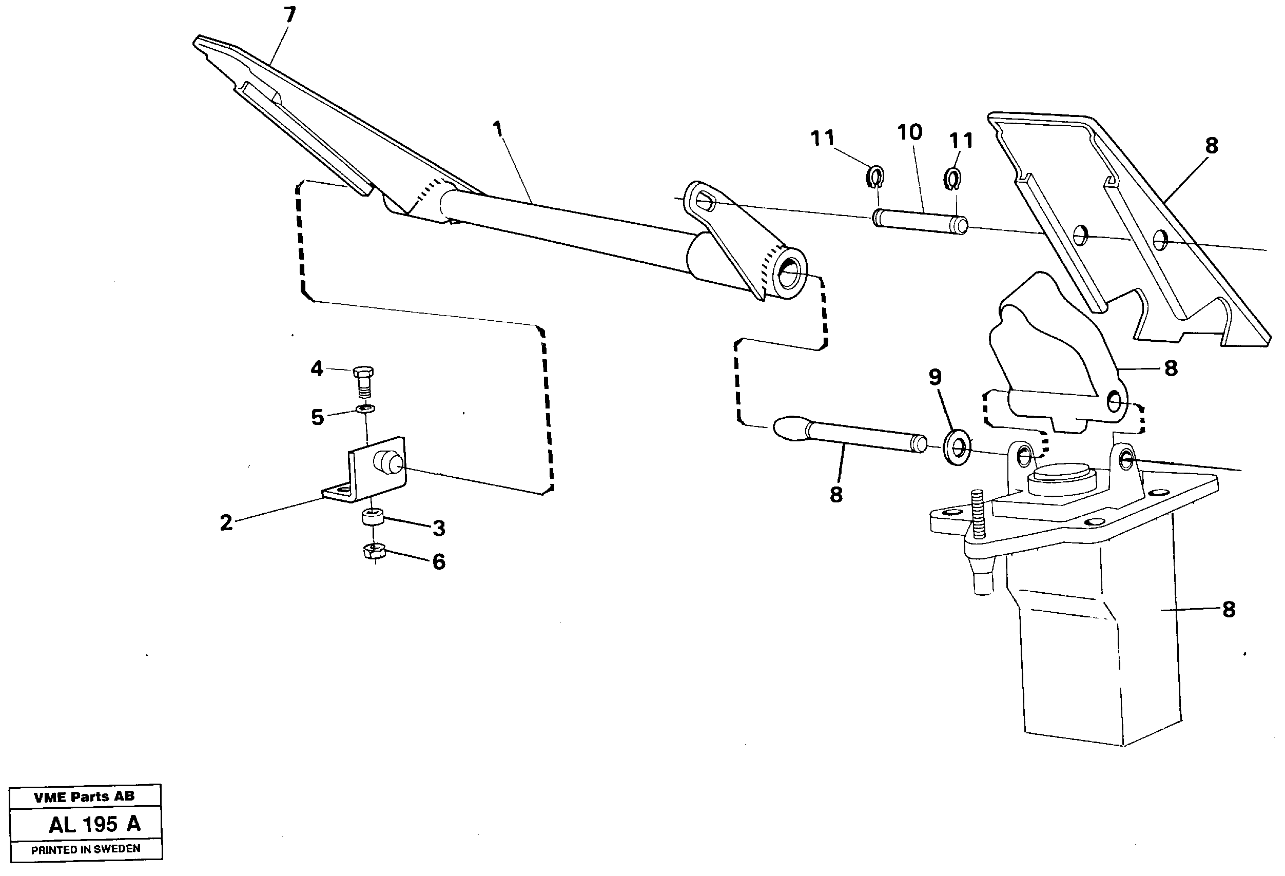 Dual brake pedals  92461 — volvo parts diagram