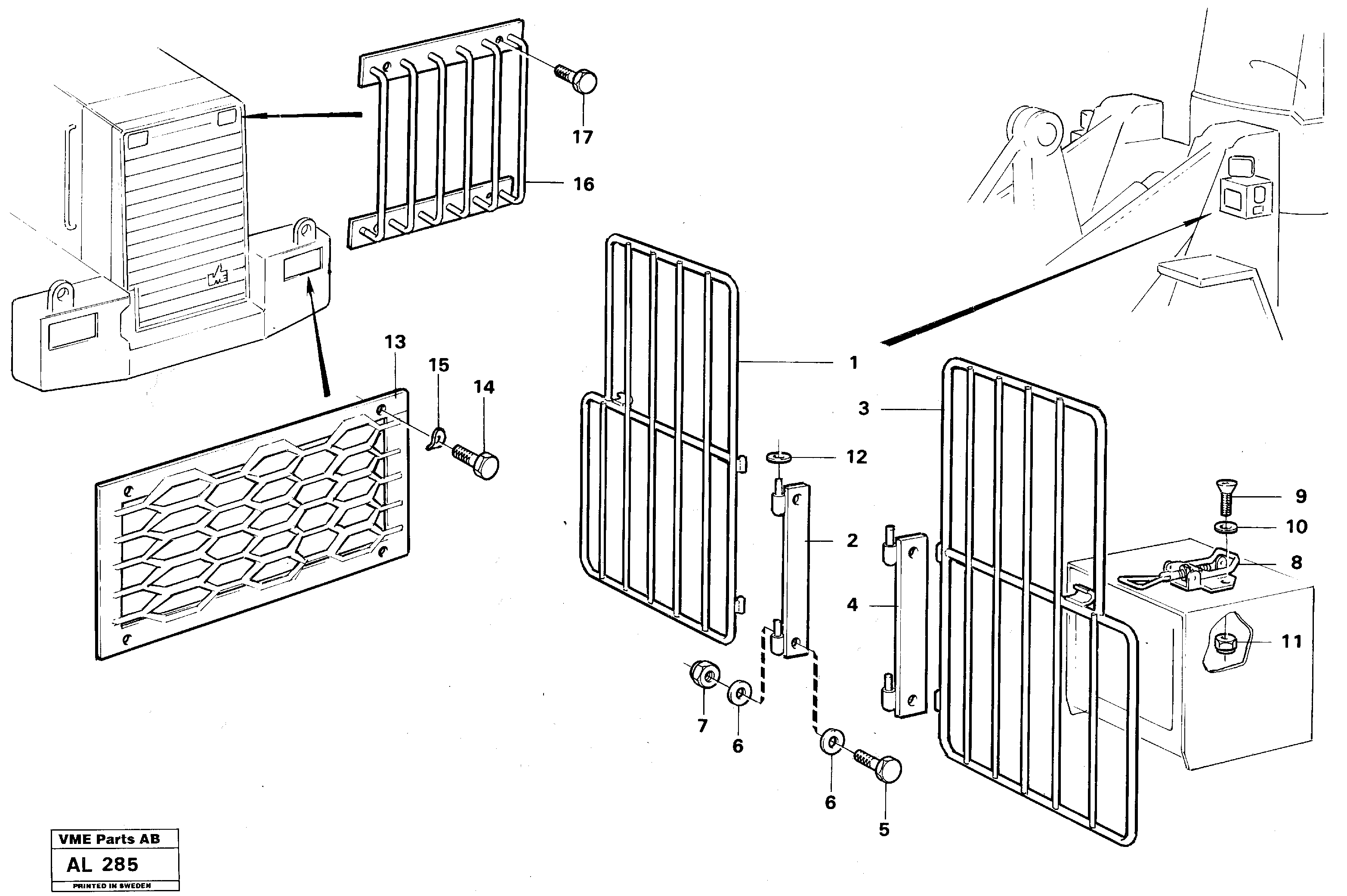 Protection for lighting  92654, 92655, 92656 — volvo parts diagram