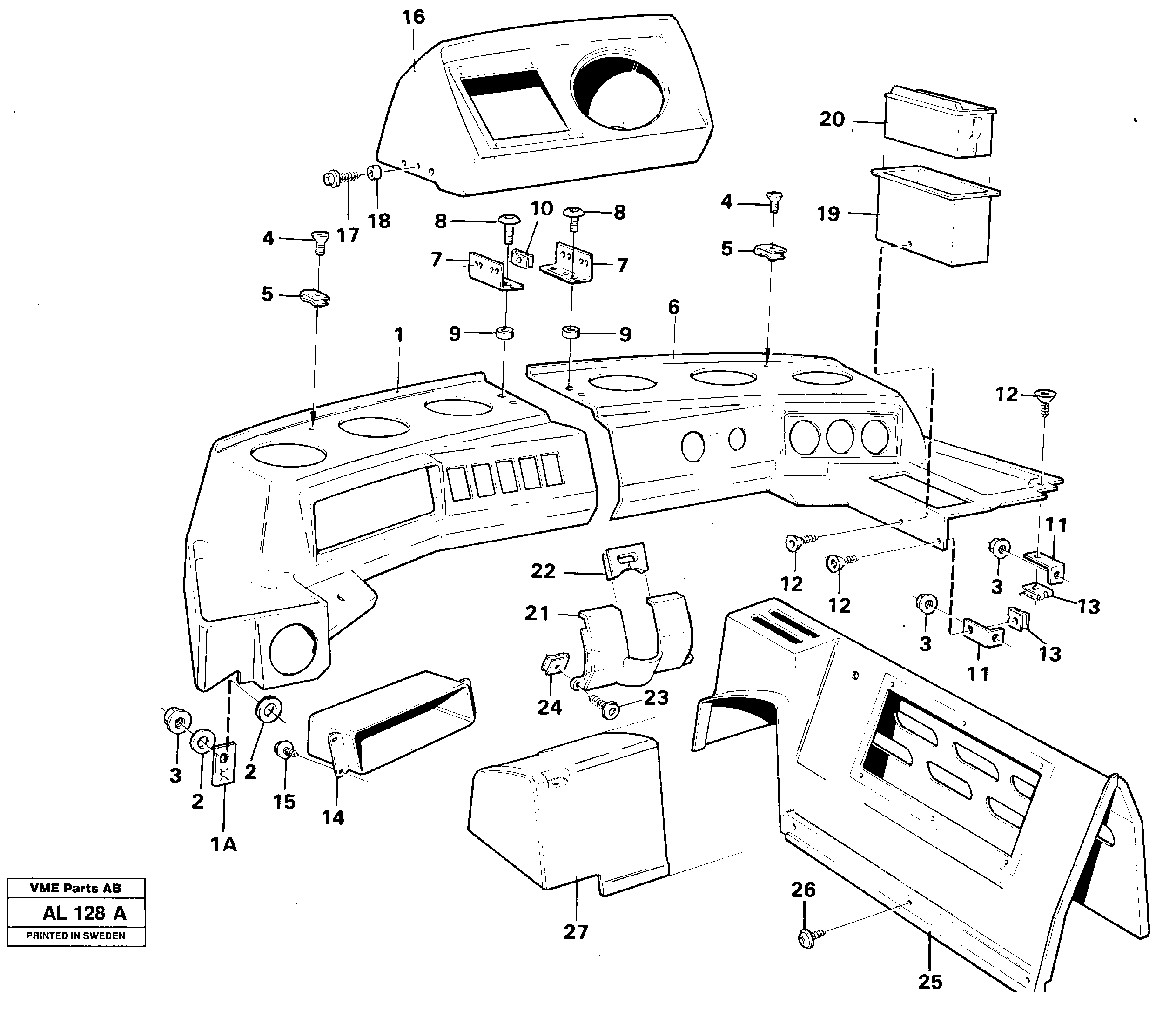 Instrument panel — volvo parts diagram