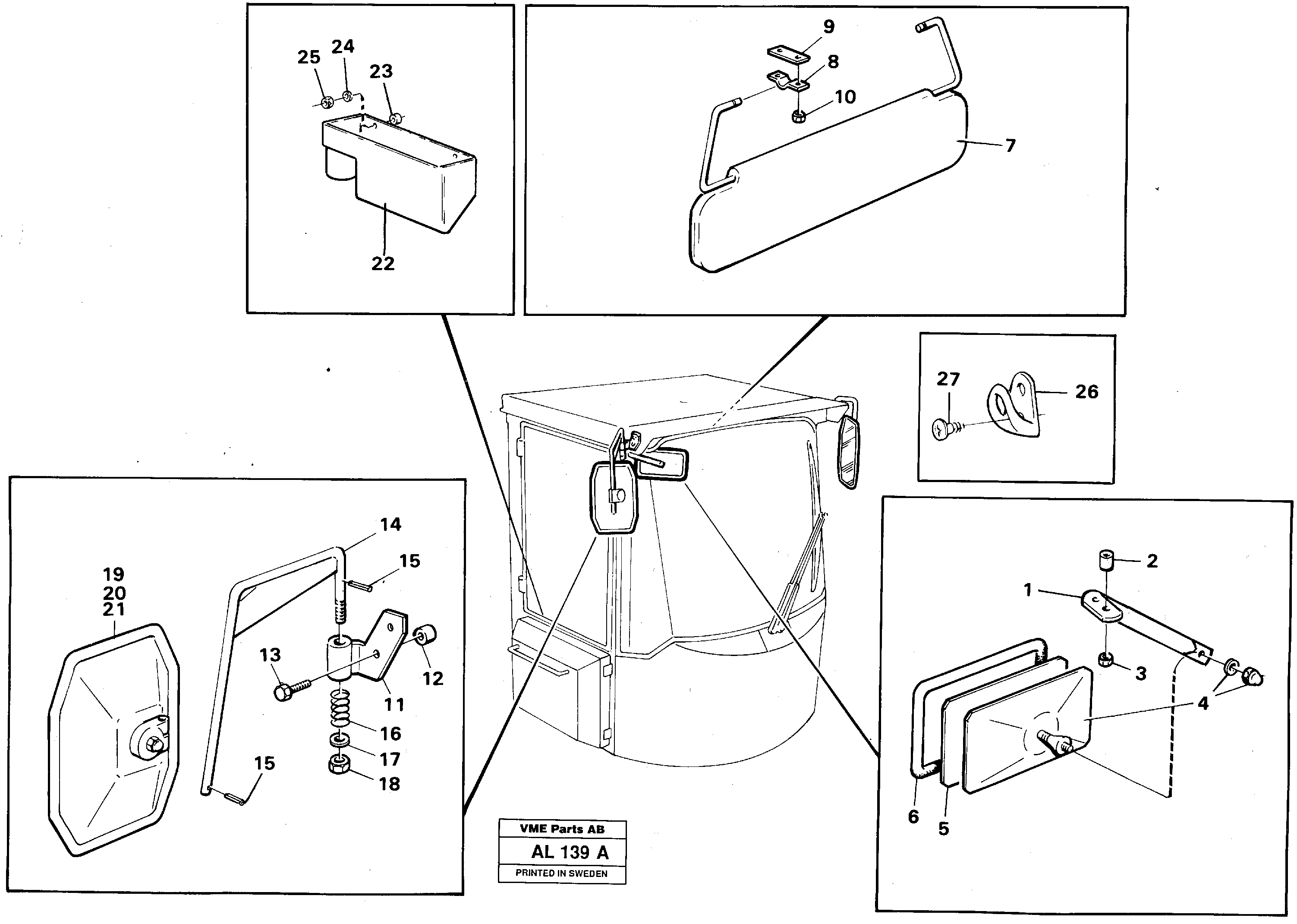 Interior components — volvo parts diagram