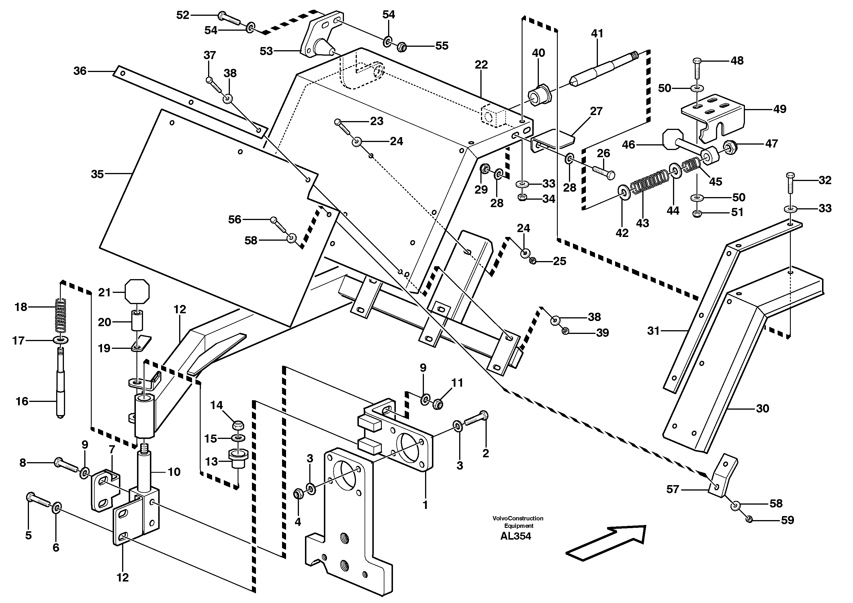 Swing out rear mudguard  92762 — volvo parts diagram