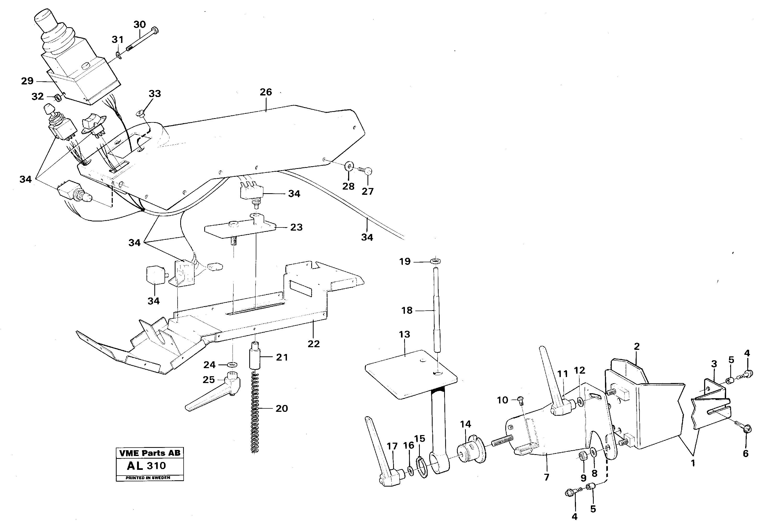 Cdc-steering, foldable armrest.  92627 — volvo parts diagram