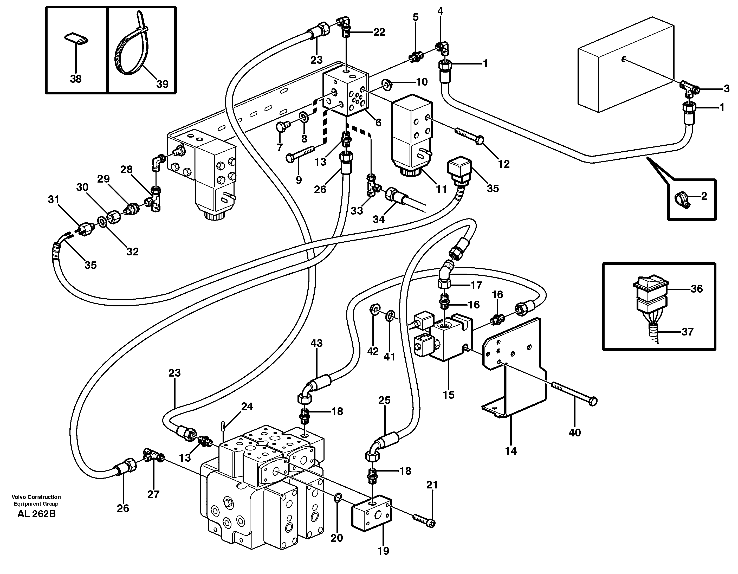 Single acting lifting function  92717, 94551 — volvo parts diagram