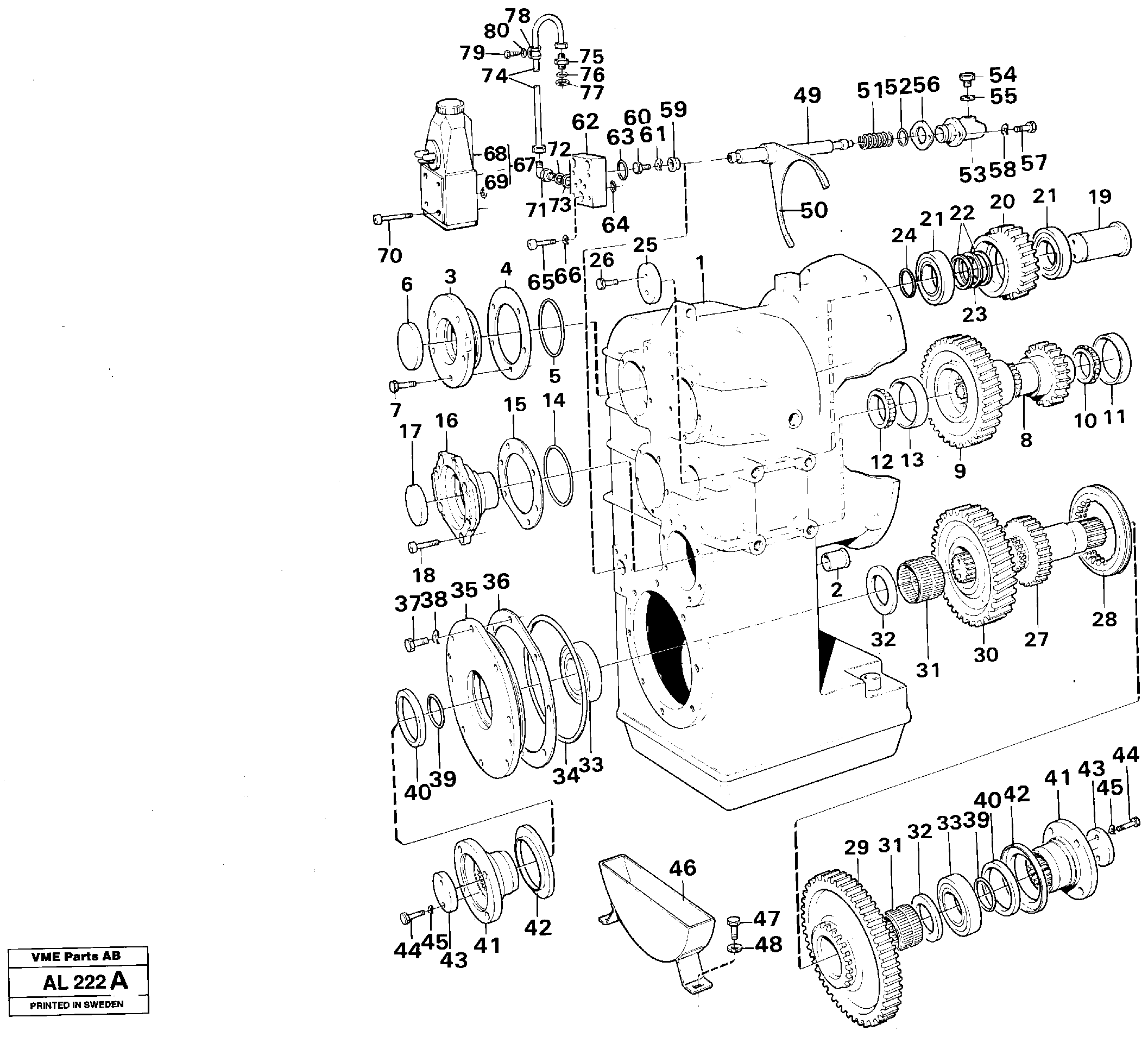 Clutch housing 8-speeds 30873  92631 — volvo parts diagram