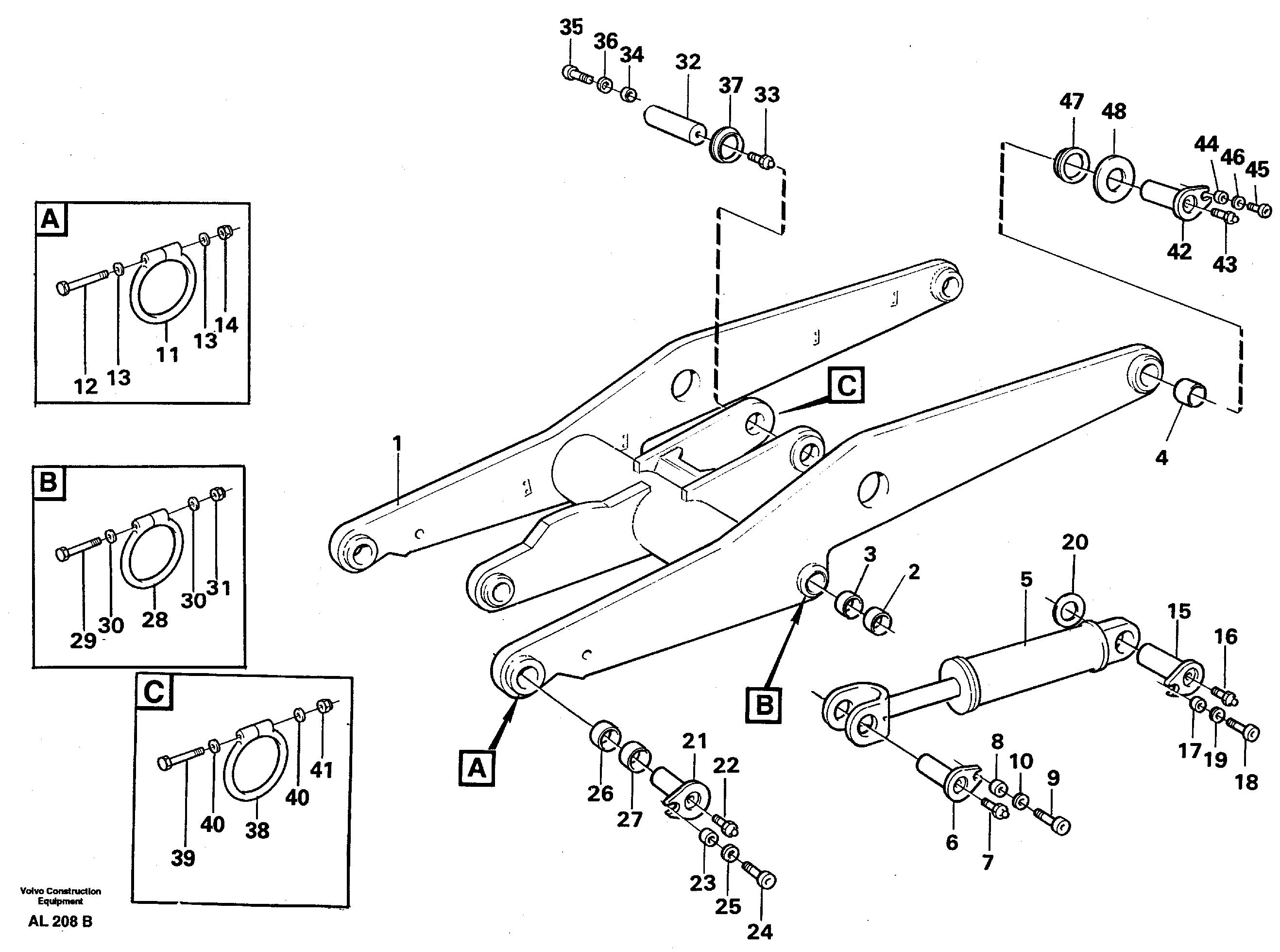 Lifting unit  SER NO - 12837 — volvo parts diagram