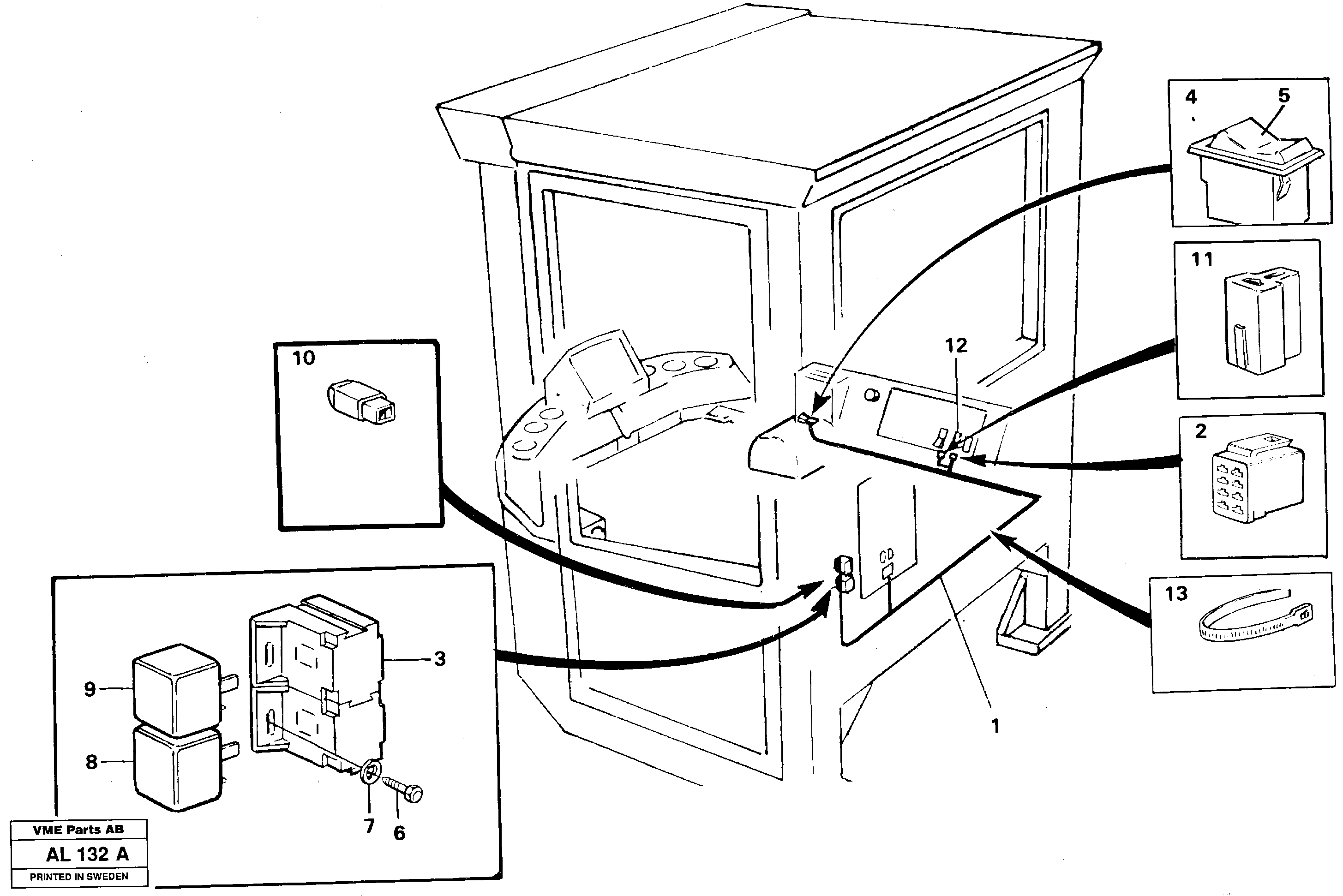 Electrical system: Forward/reverse switch  92749 — volvo parts diagram