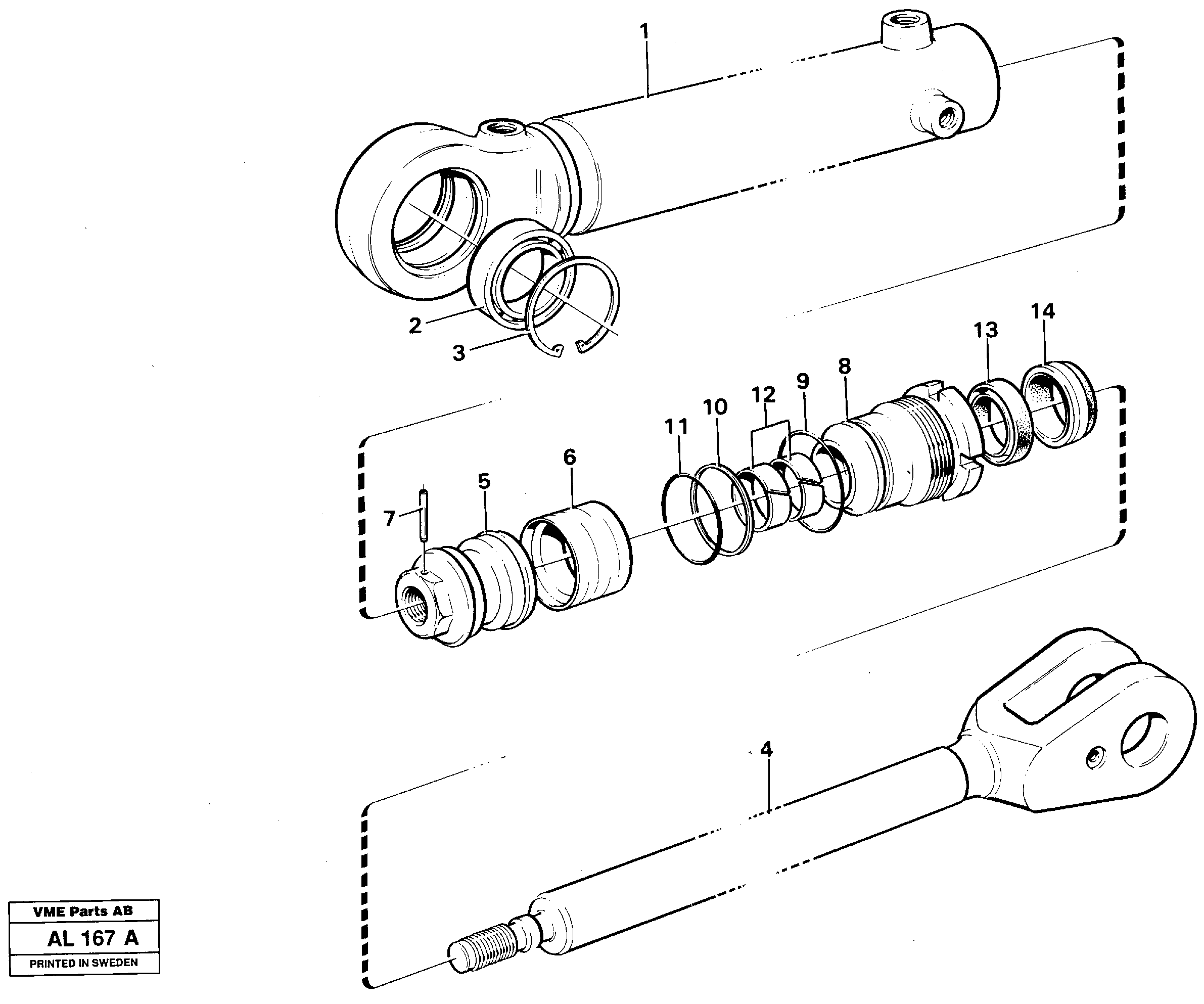 Hydraulic cylinder — volvo parts diagram
