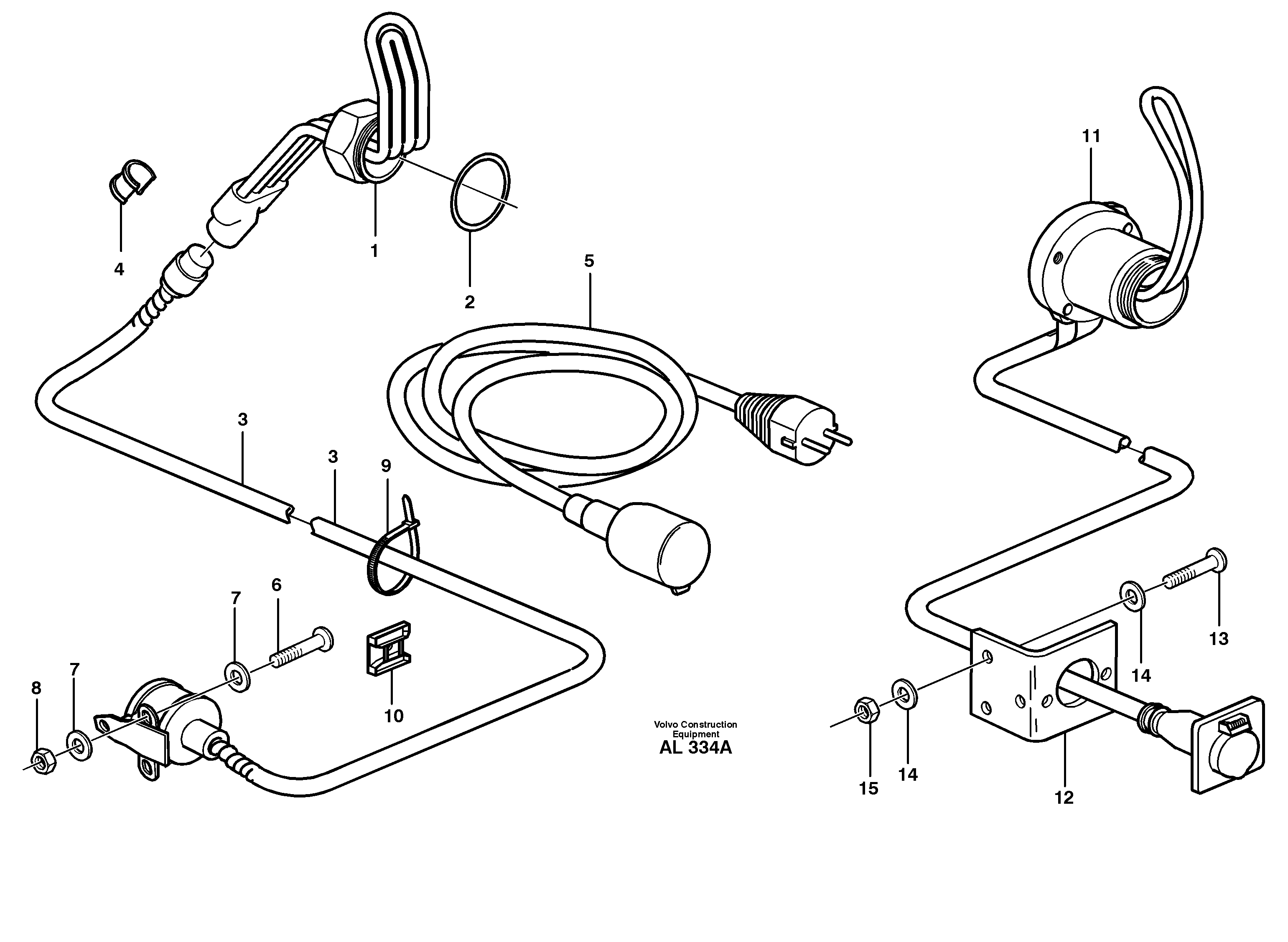 Engine heater  92611, 92993, 92994 — volvo parts diagram