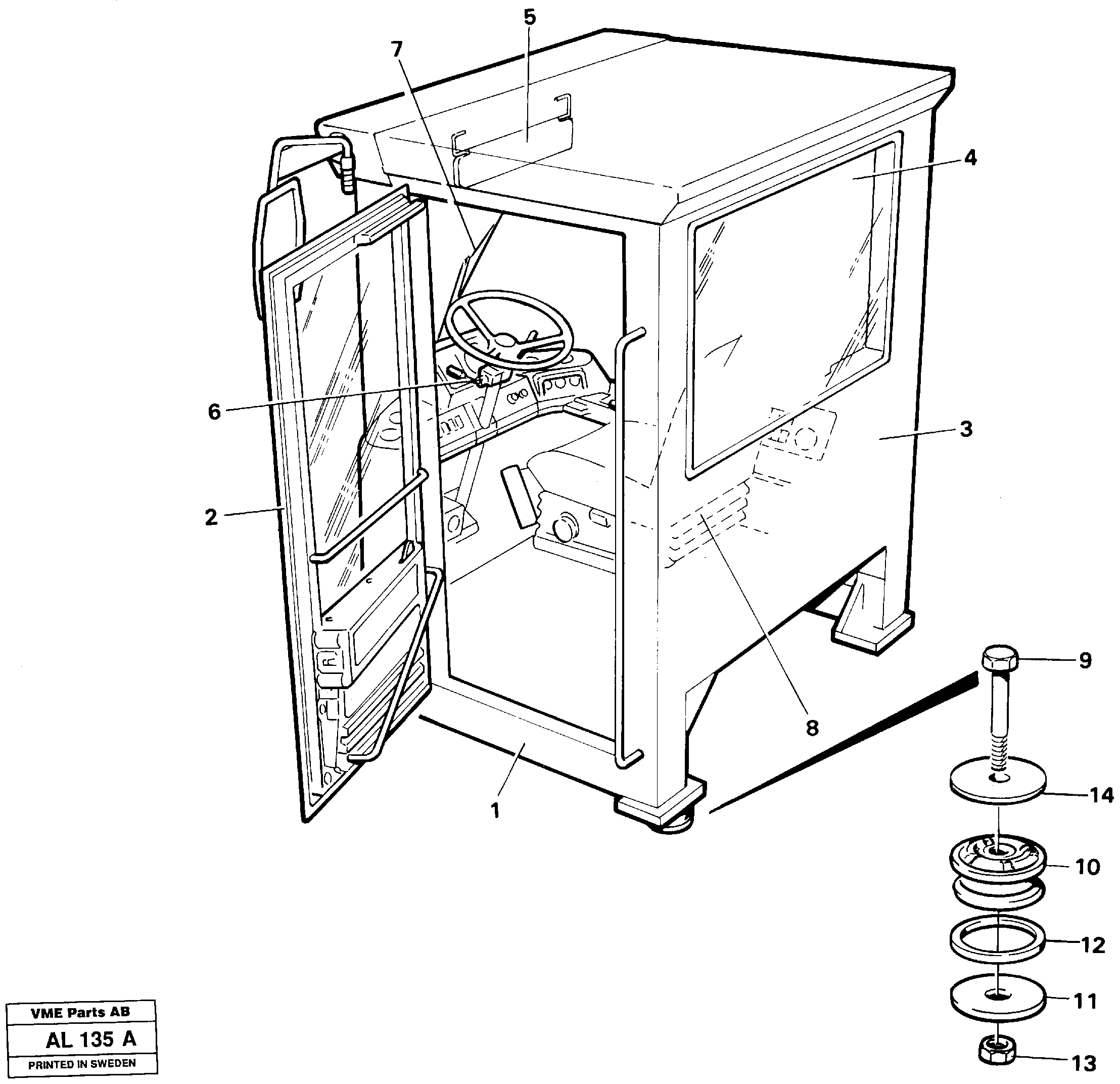 Operator's cab — volvo parts diagram