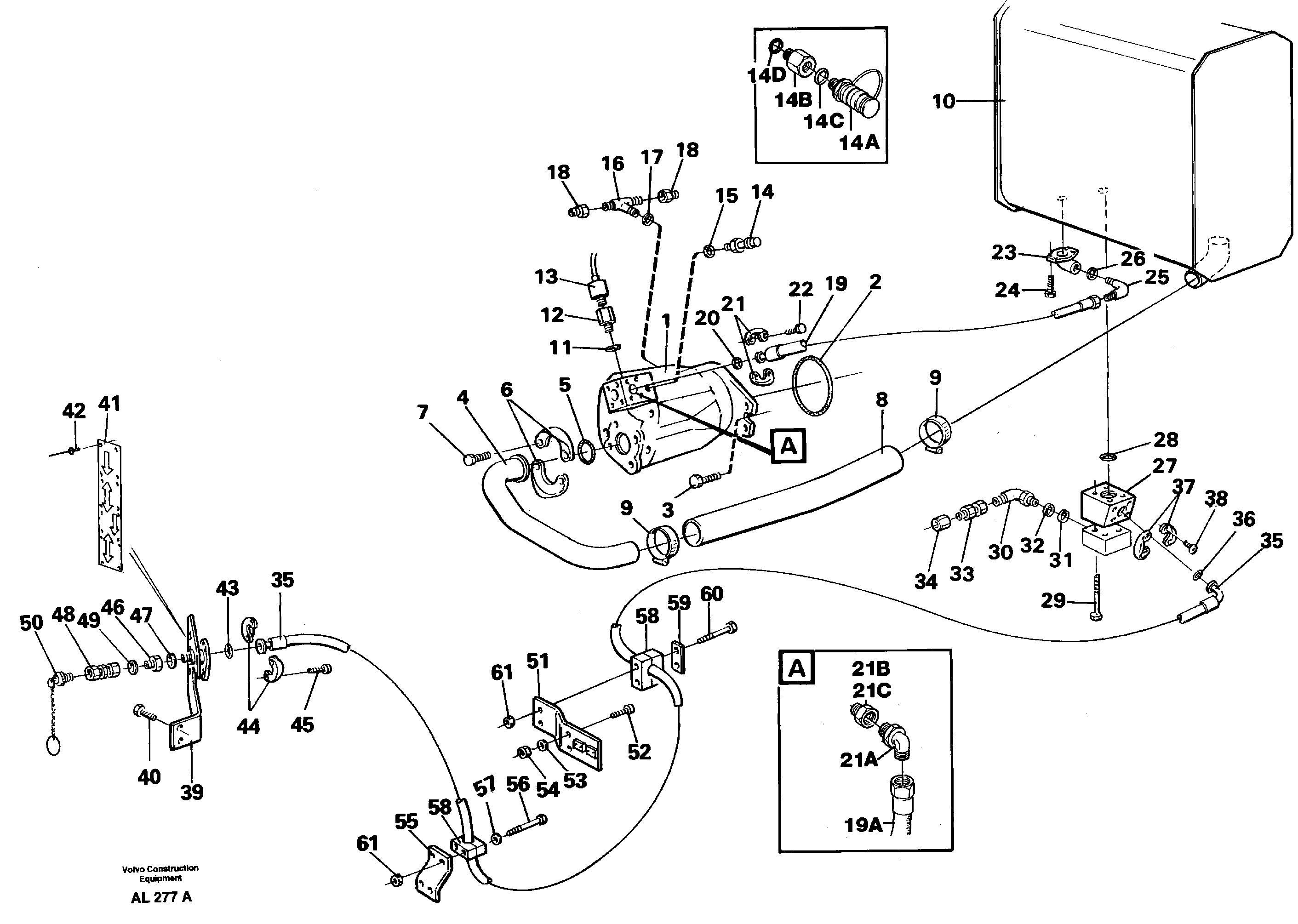 Suction line and: return lines Heavy Duty  92685 — volvo parts diagram