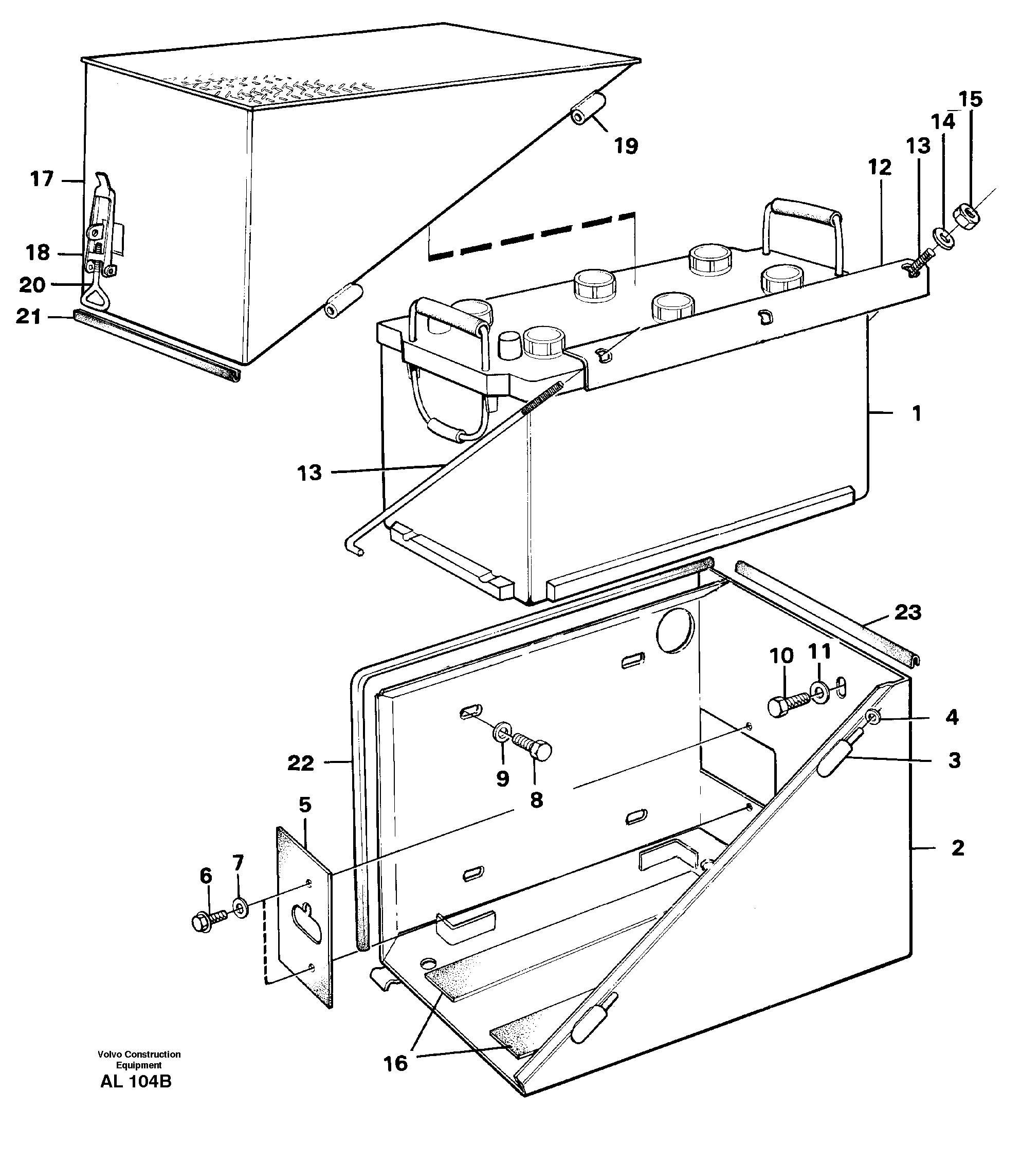Battery box, assembly — volvo parts diagram