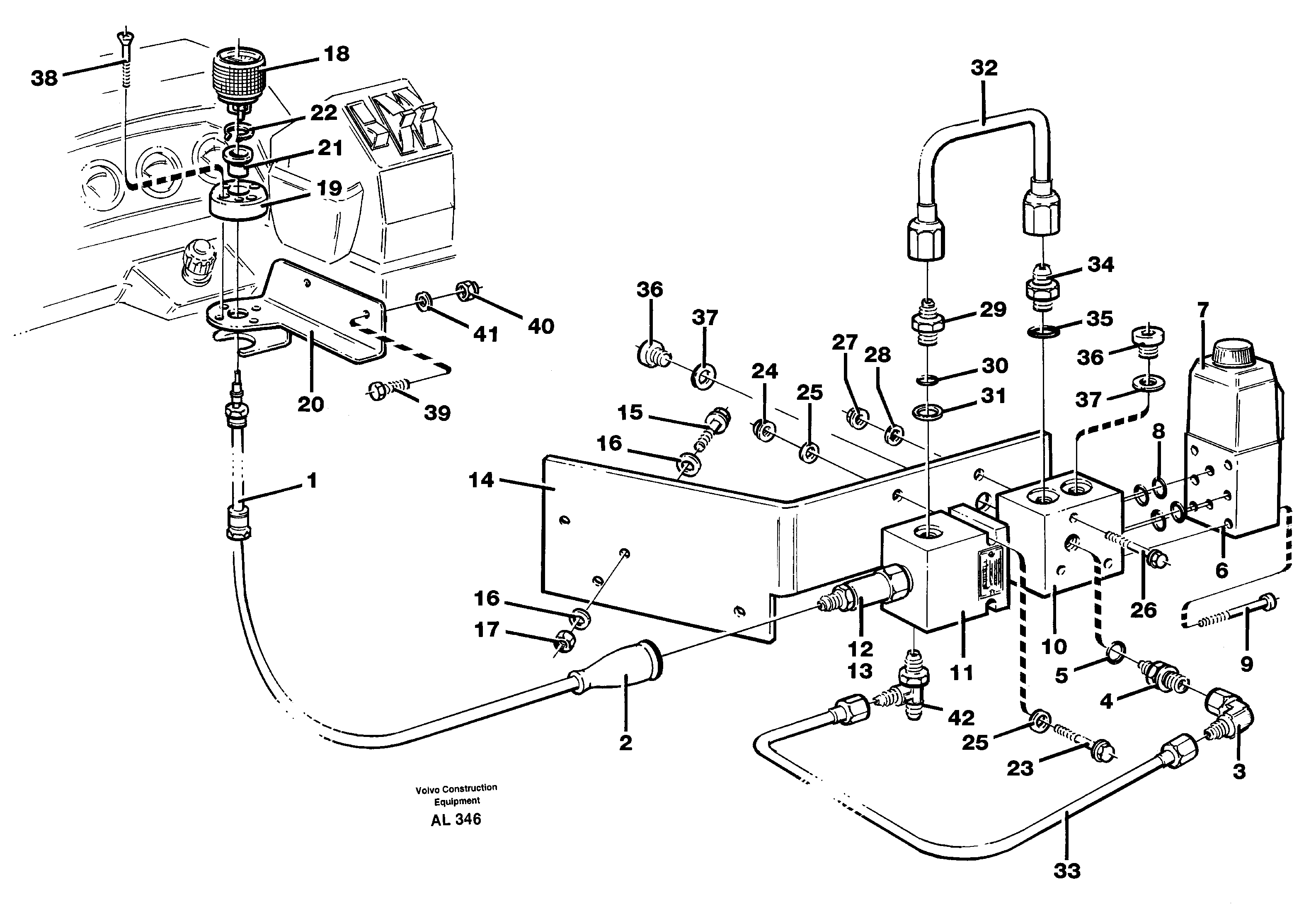 Servo hydraulic: Control and valves  94817.  SER NO 12830 - — volvo parts diagram