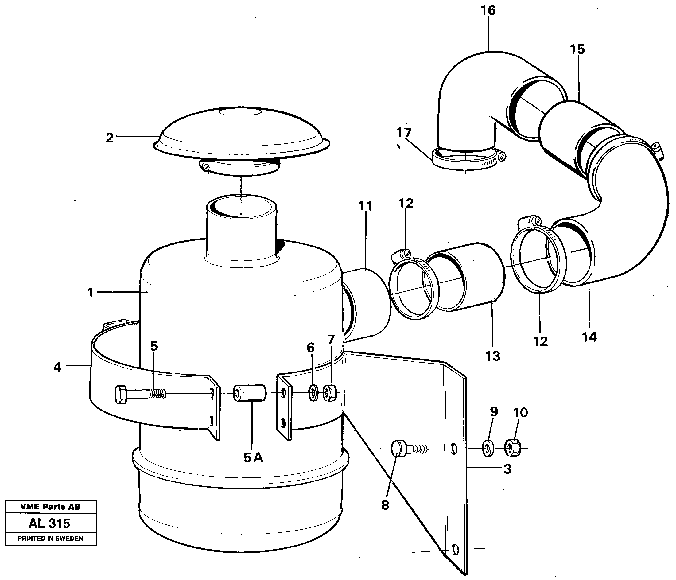 Oil bath filter  92614 — volvo parts diagram