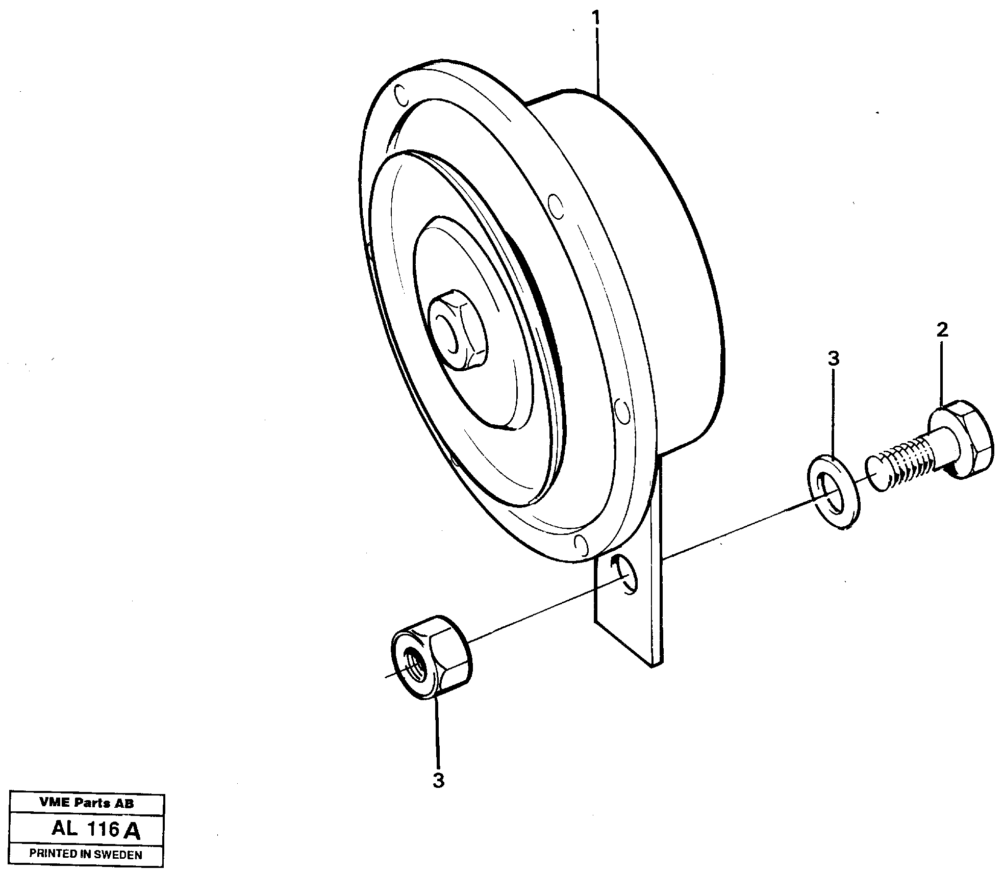 Compressor horn — volvo parts diagram