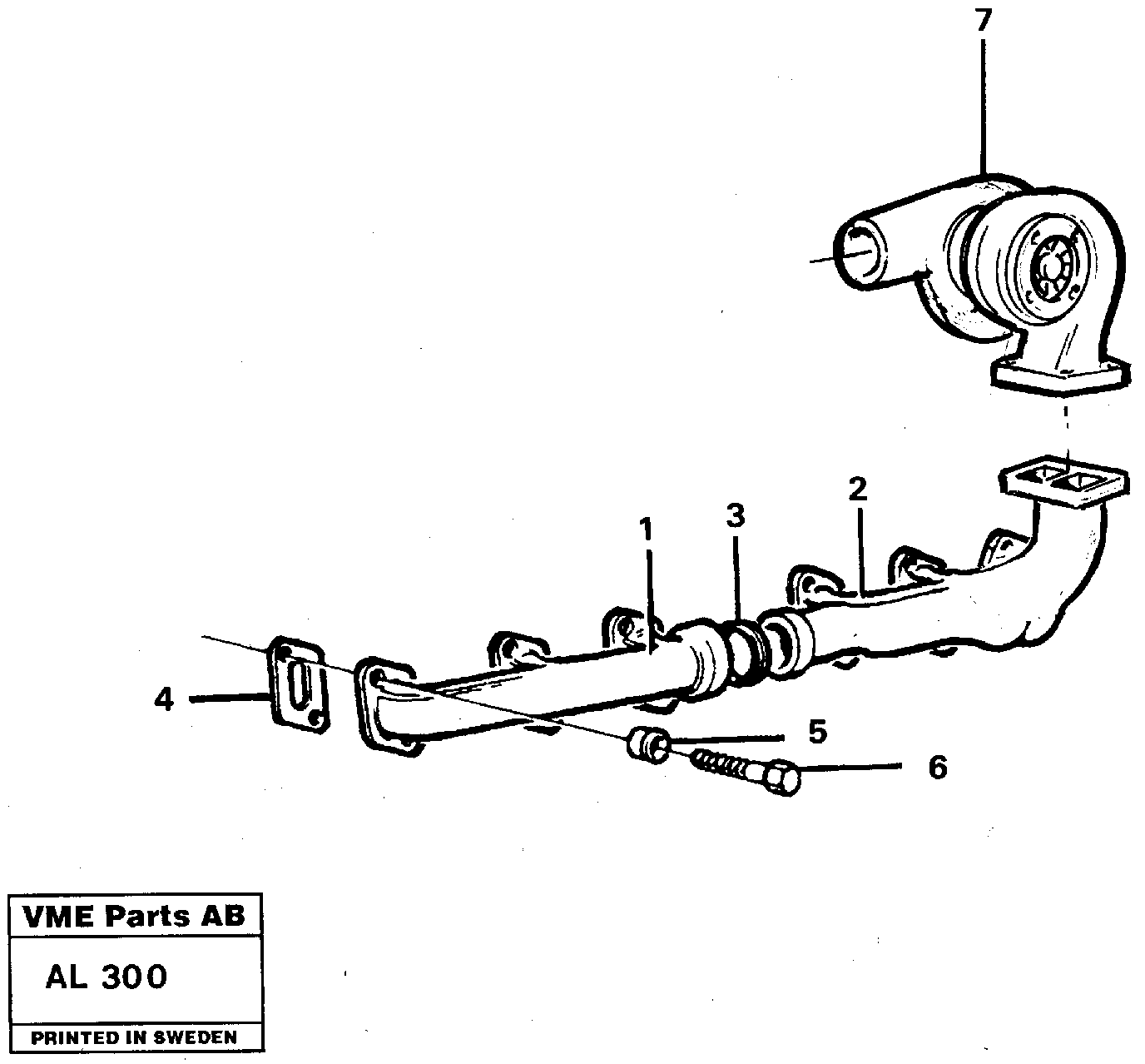 Exhaust manifold and installation components — volvo parts diagram