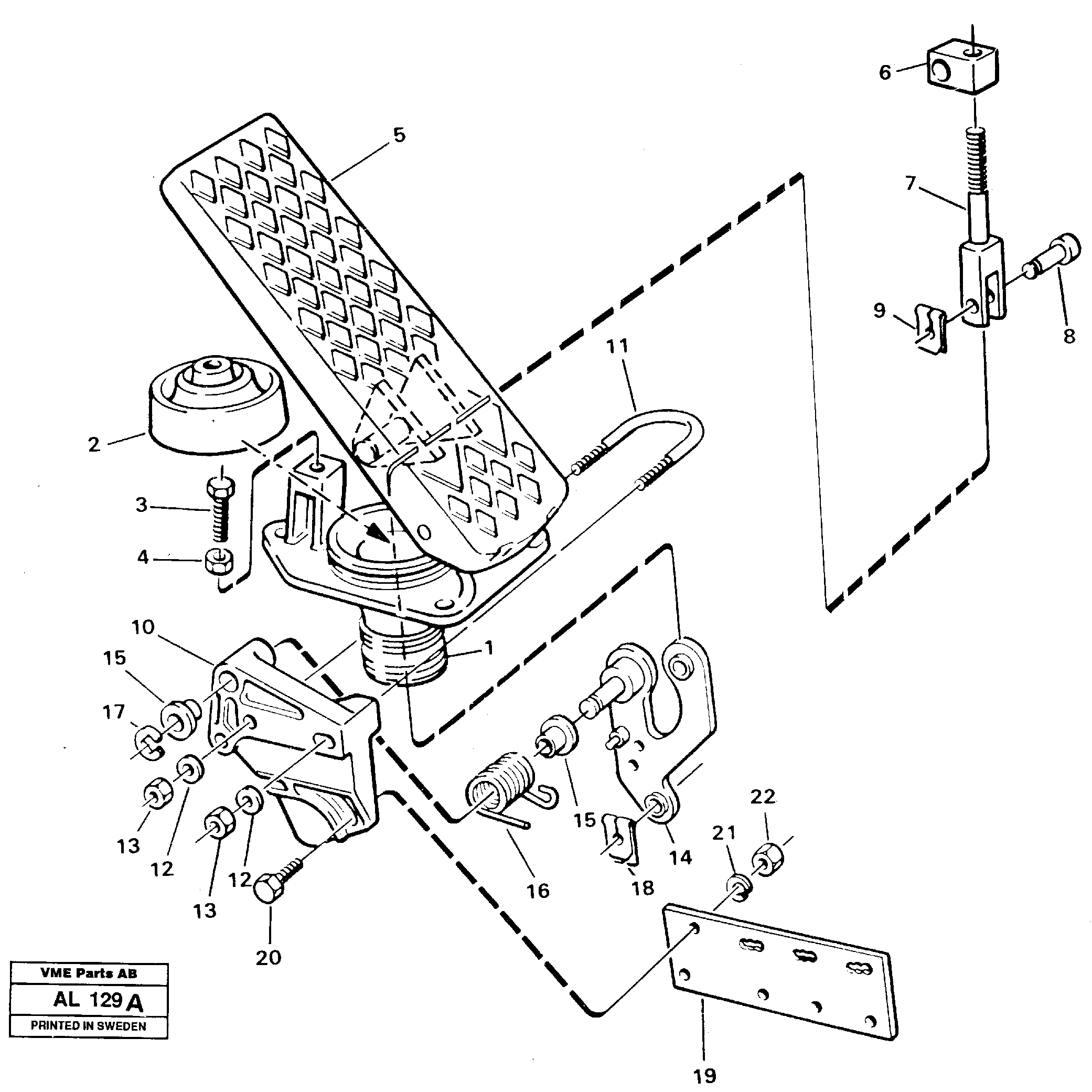 Accelerator pedal — volvo parts diagram