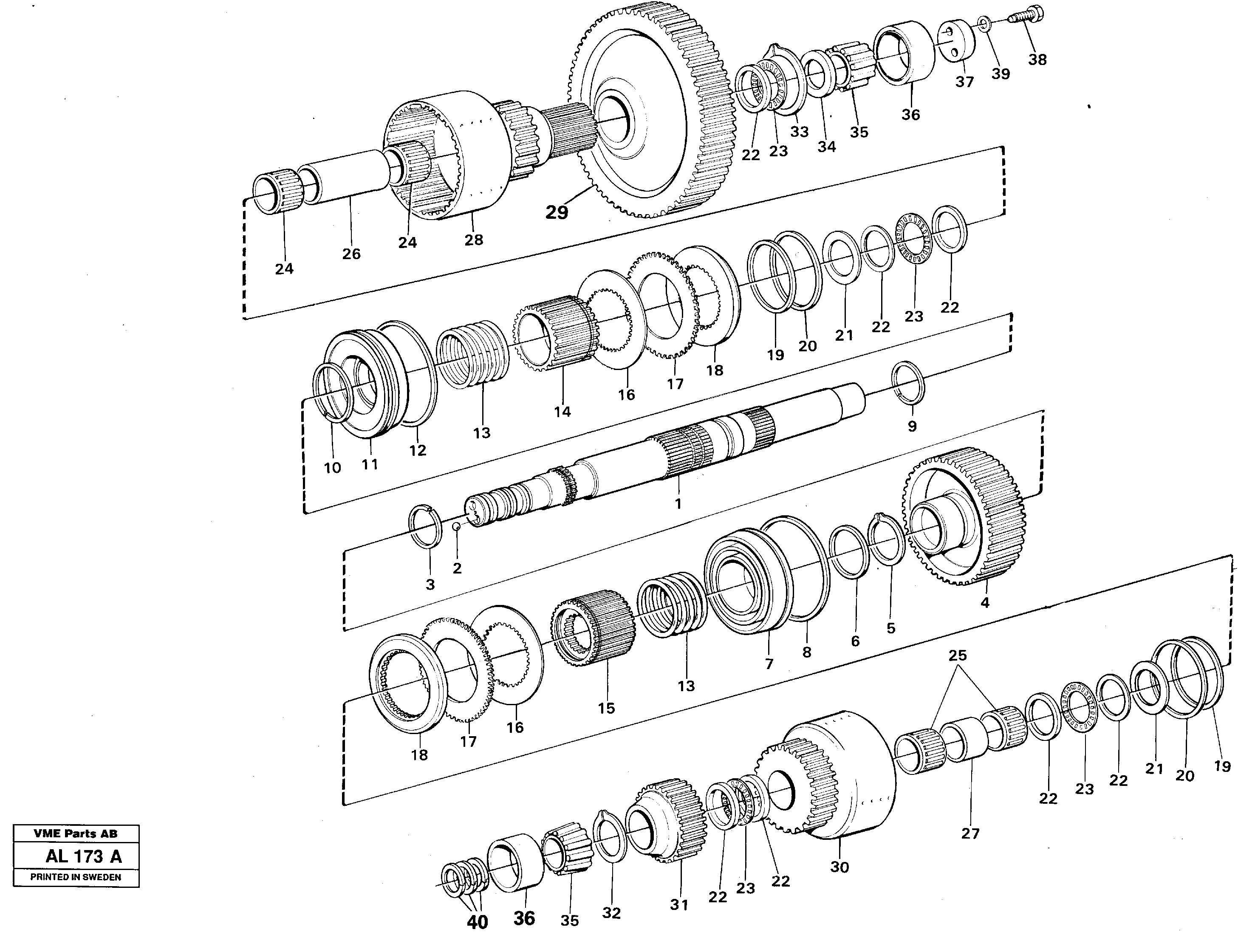Hydraulic clutch forward/3:rd speeds — volvo parts diagram