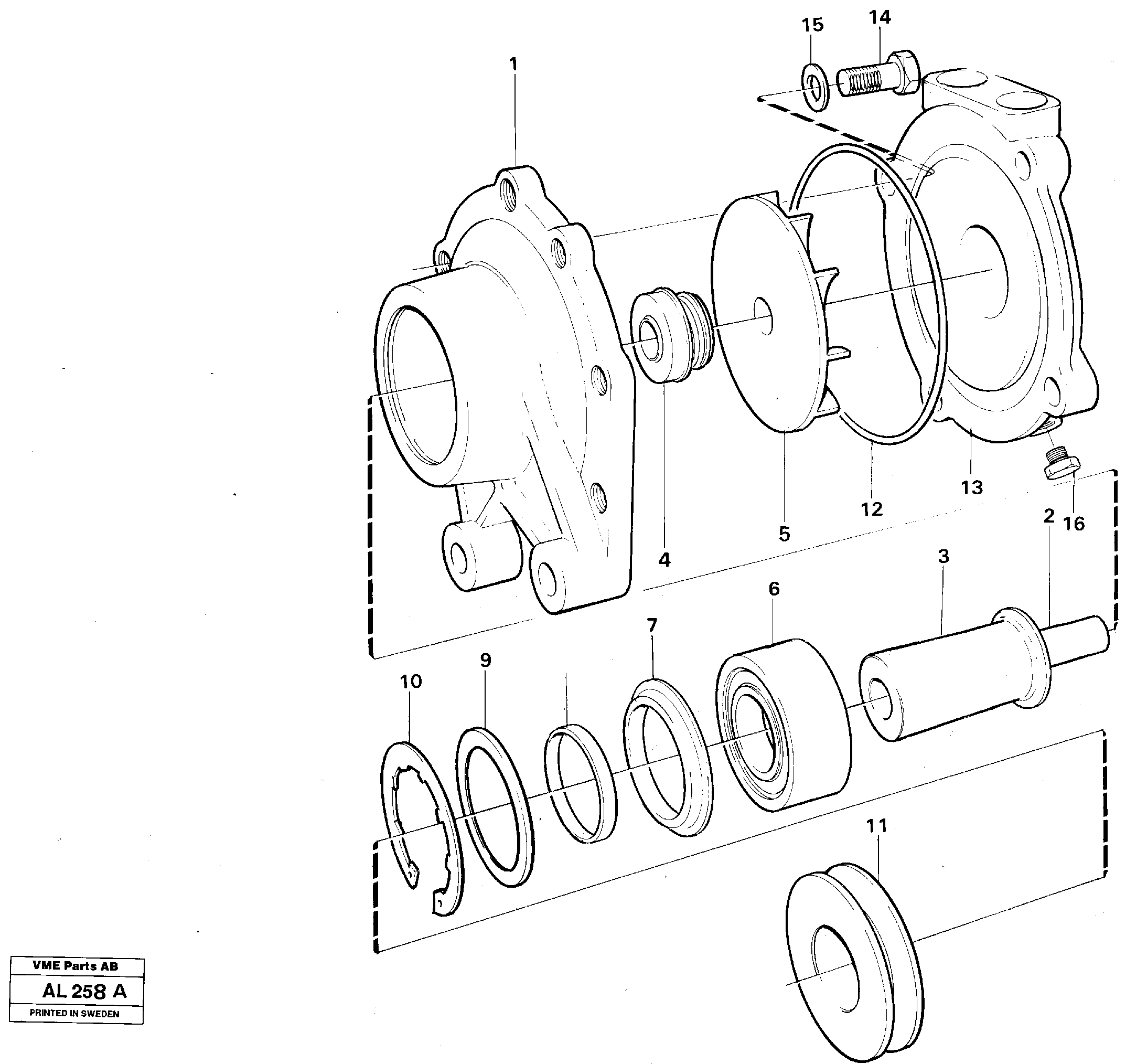 Water pump, intercooler  TD 63 KDE — volvo parts diagram