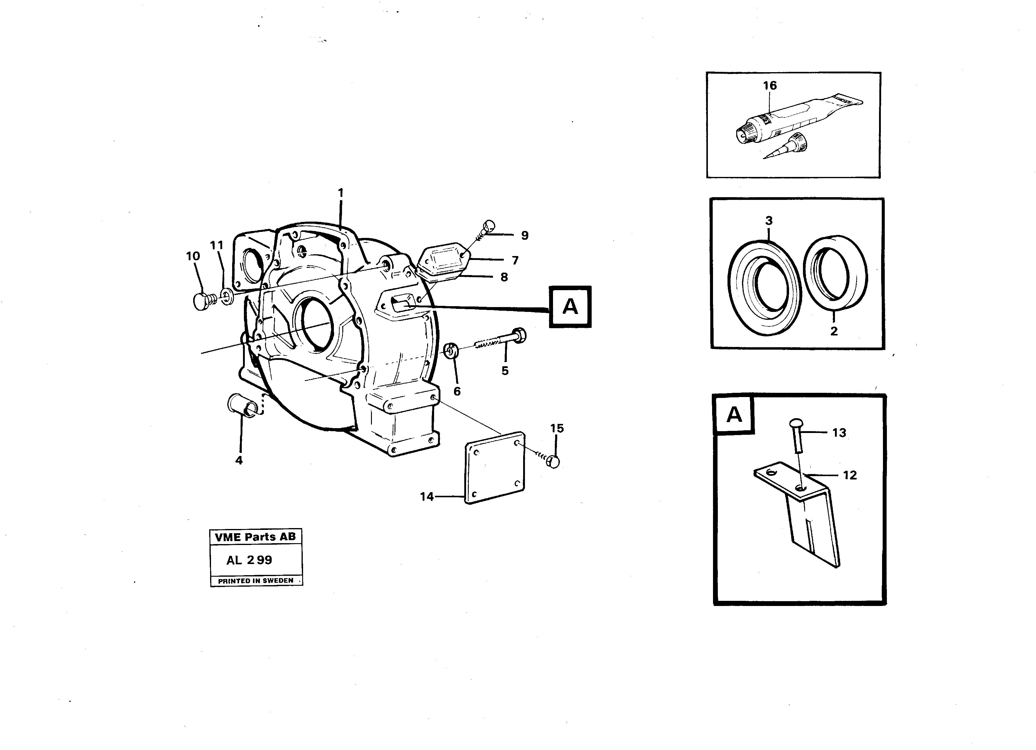 Flywheel housing — volvo parts diagram