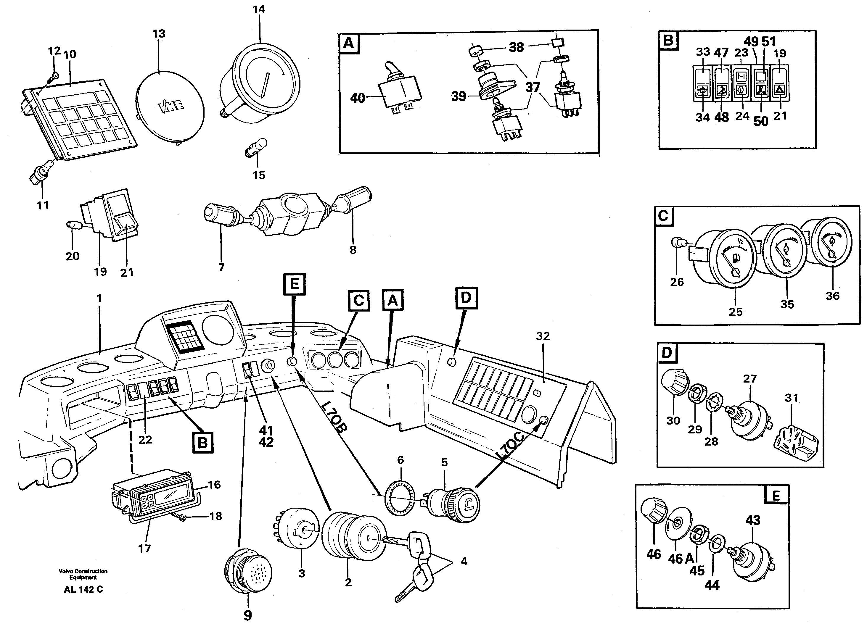 Instruments panel — volvo parts diagram