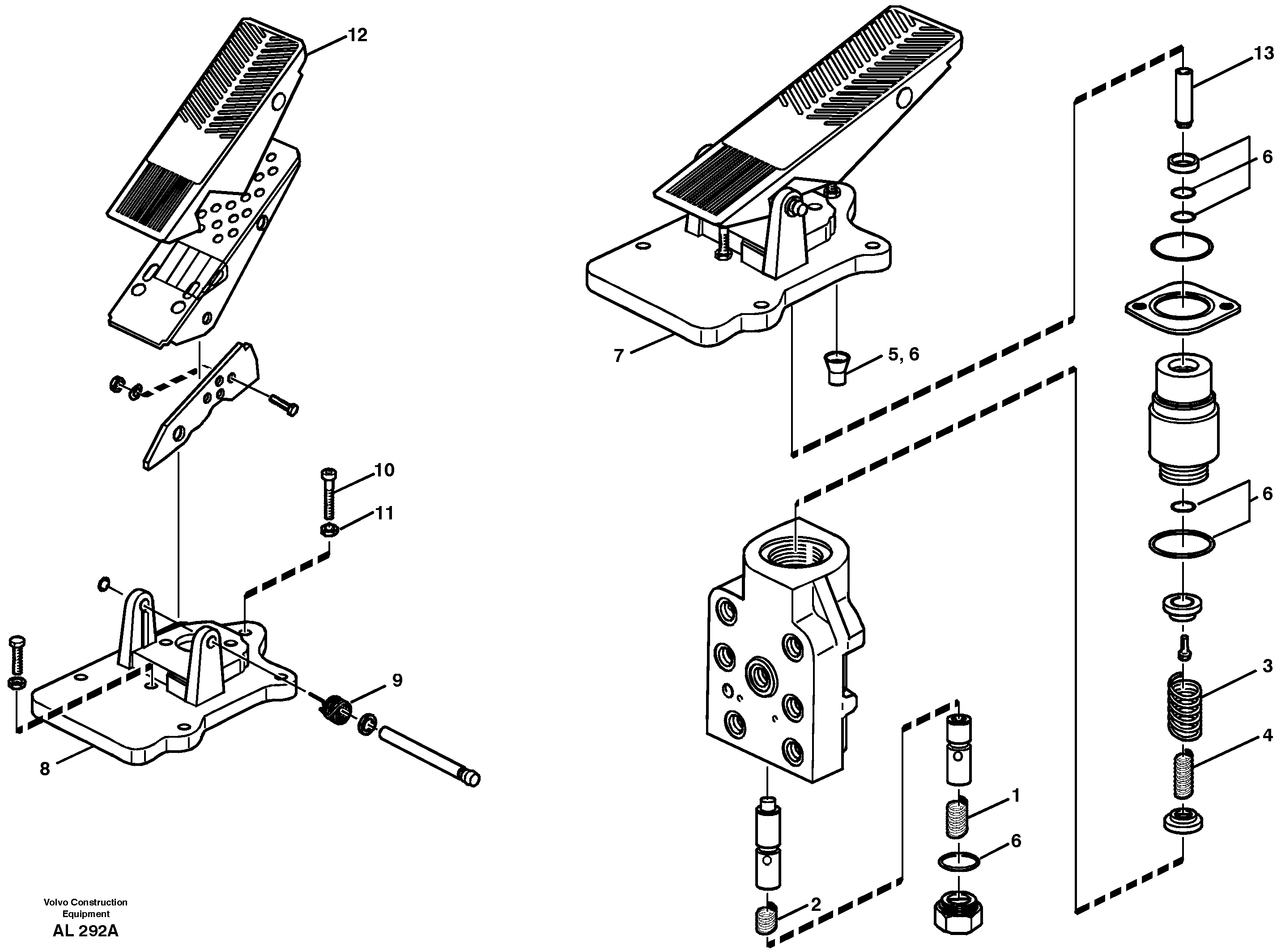 Footbrake valve — volvo parts diagram