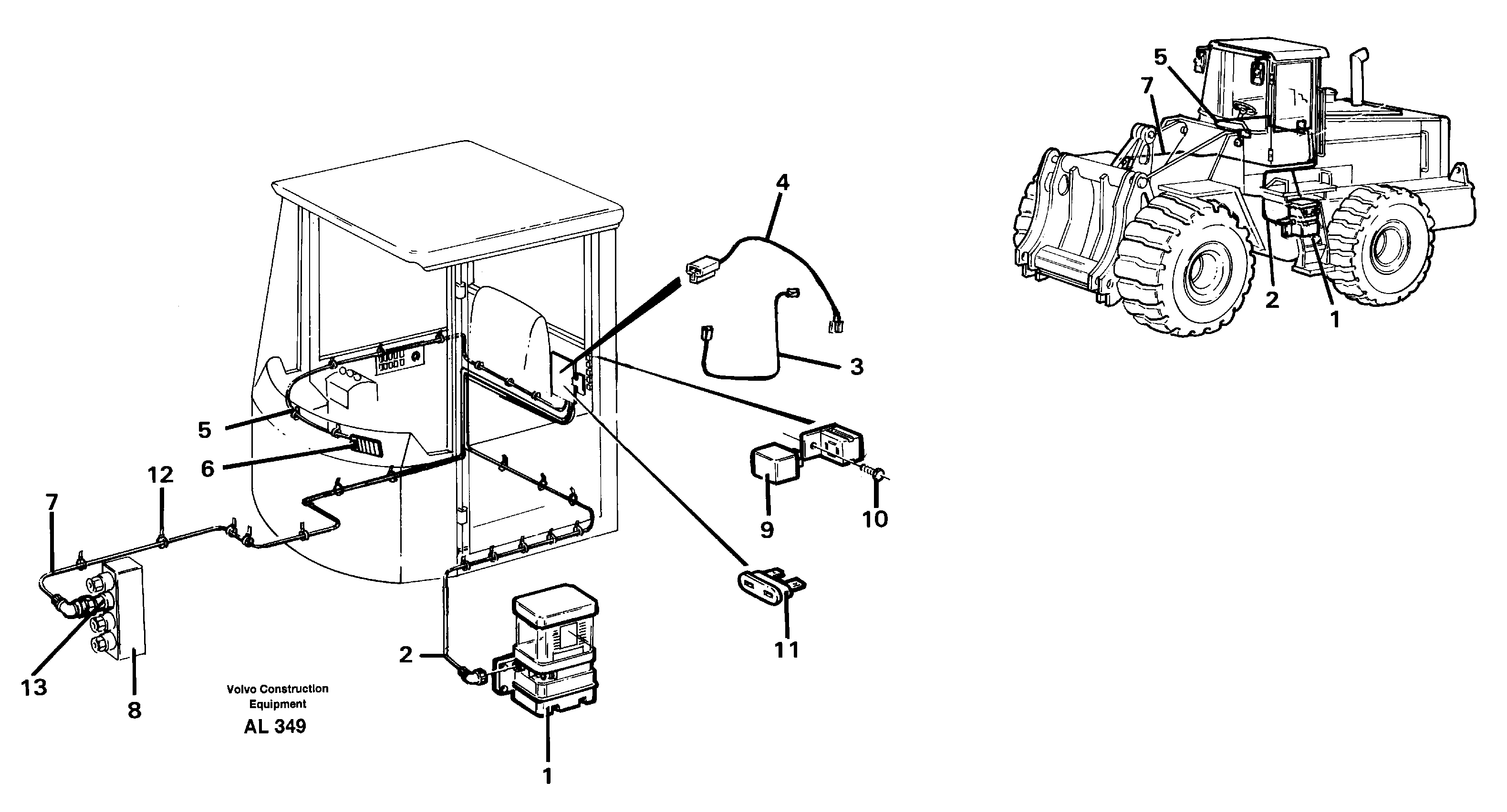 Cable harness for central lubrication  92754 — volvo parts diagram