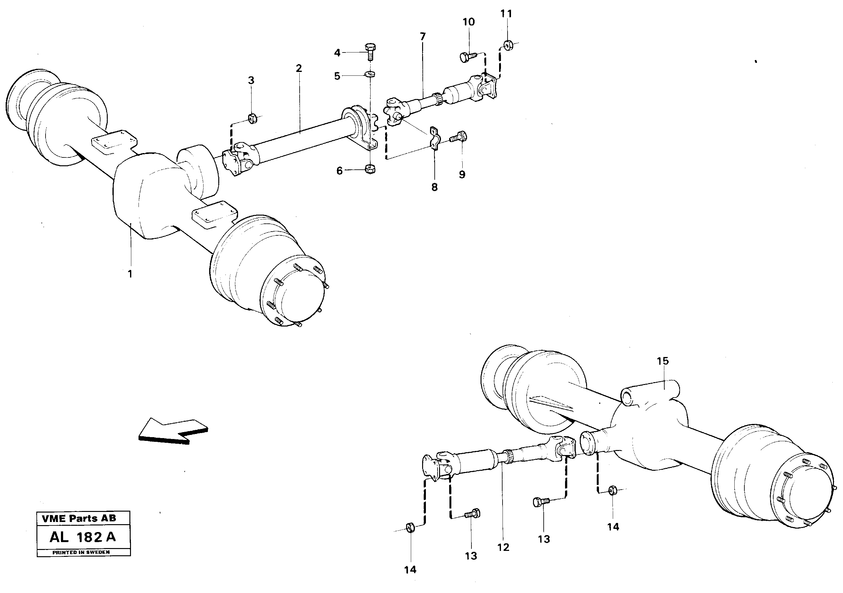 Propeller shaft, mounting — volvo parts diagram