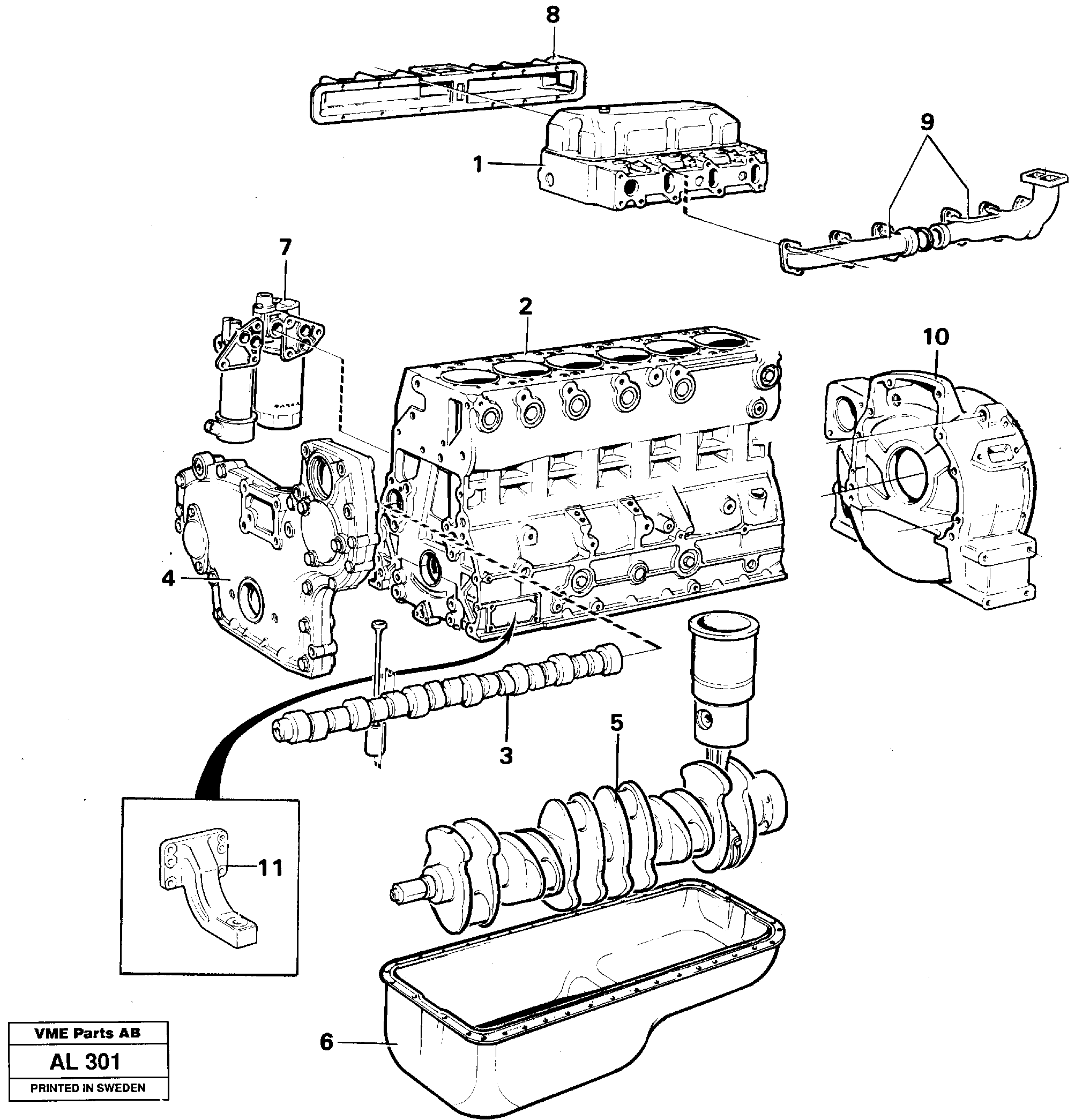 Engine, assembly — volvo parts diagram
