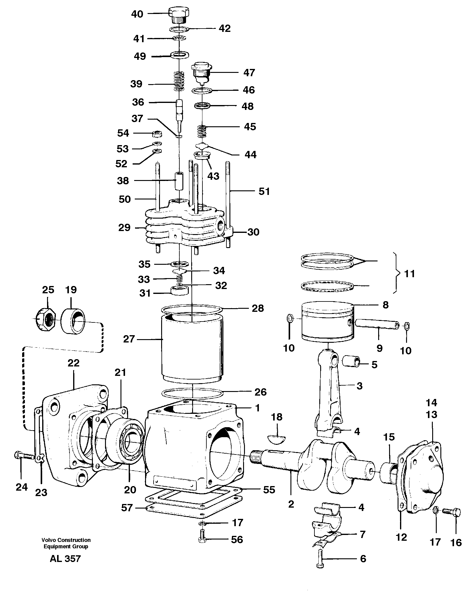 Air compressor  94592 — volvo parts diagram