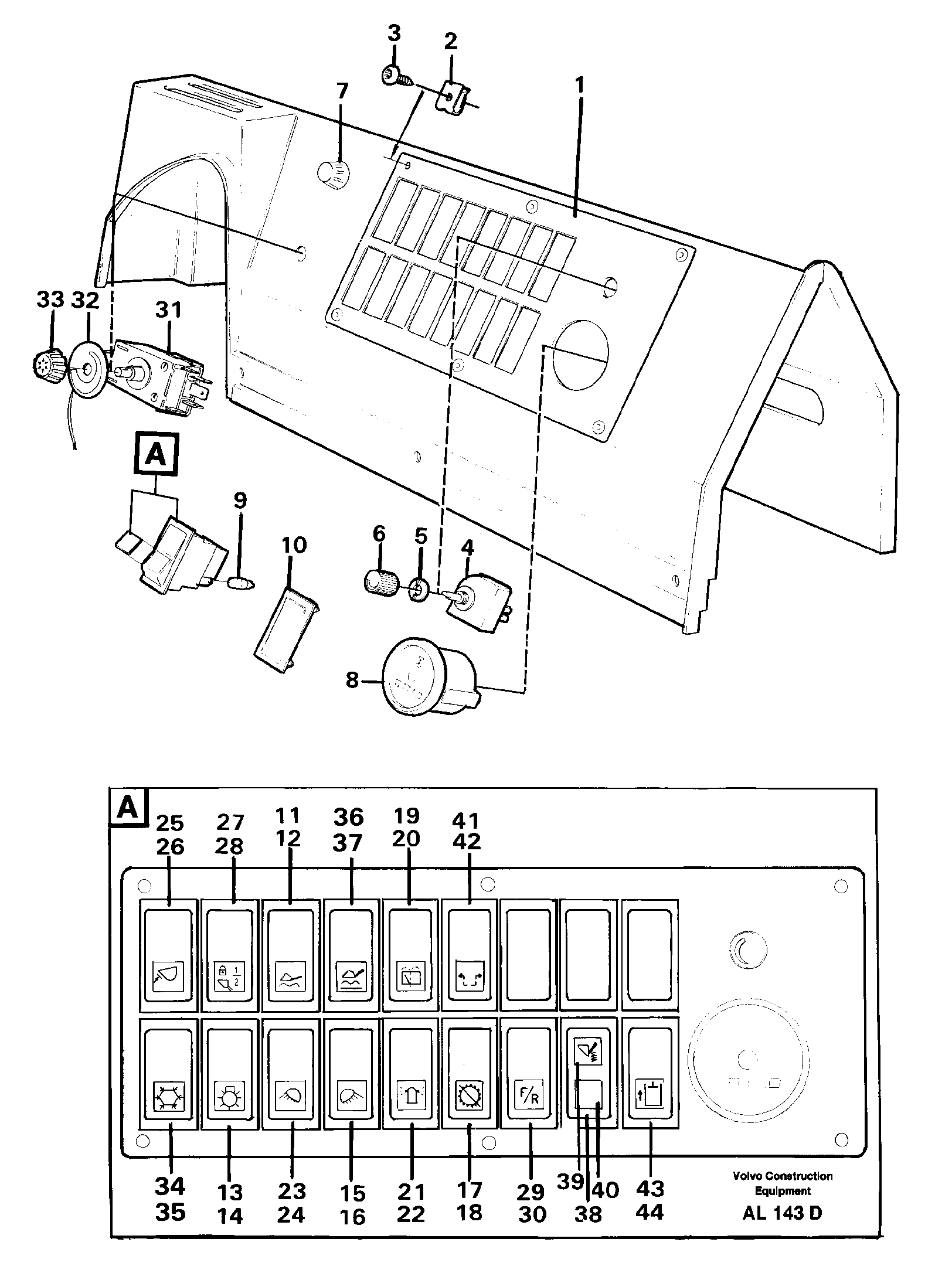 Switch panel — volvo parts diagram