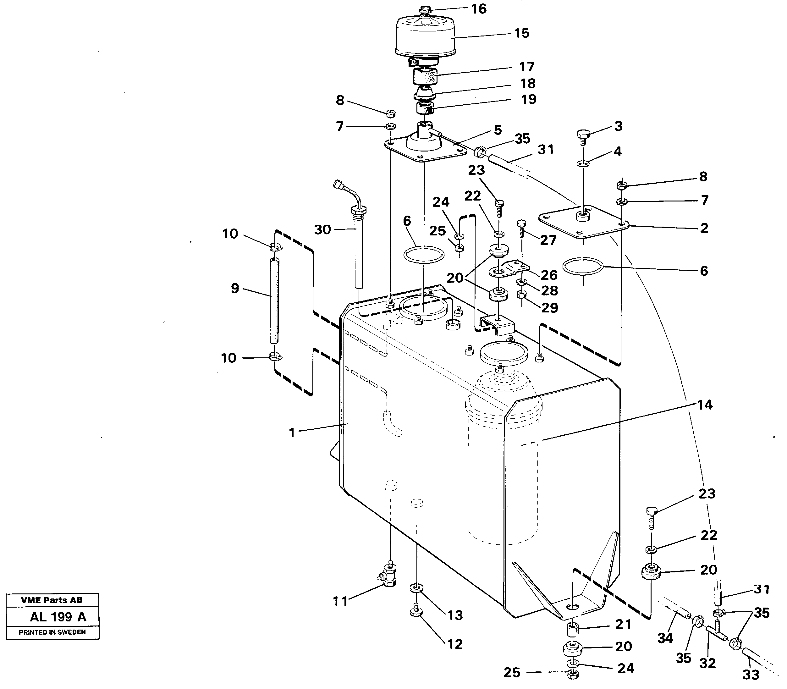 Hydraulic oil tank — volvo parts diagram