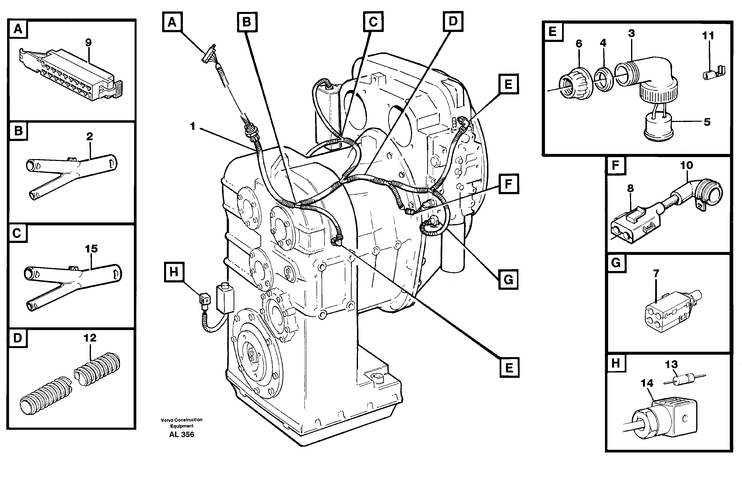 Cable harness, transmission. — volvo parts diagram