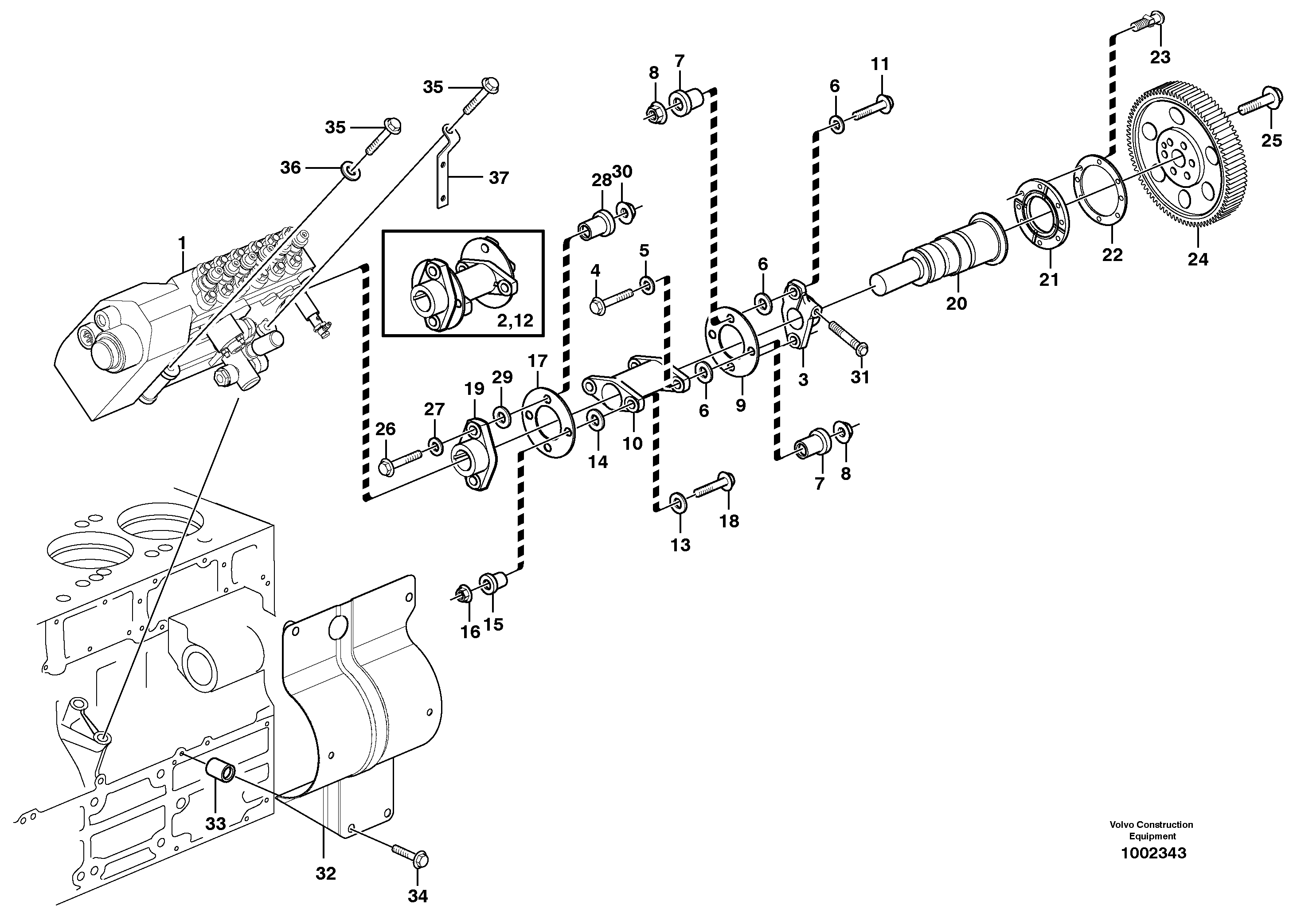 Pump drive — volvo parts diagram