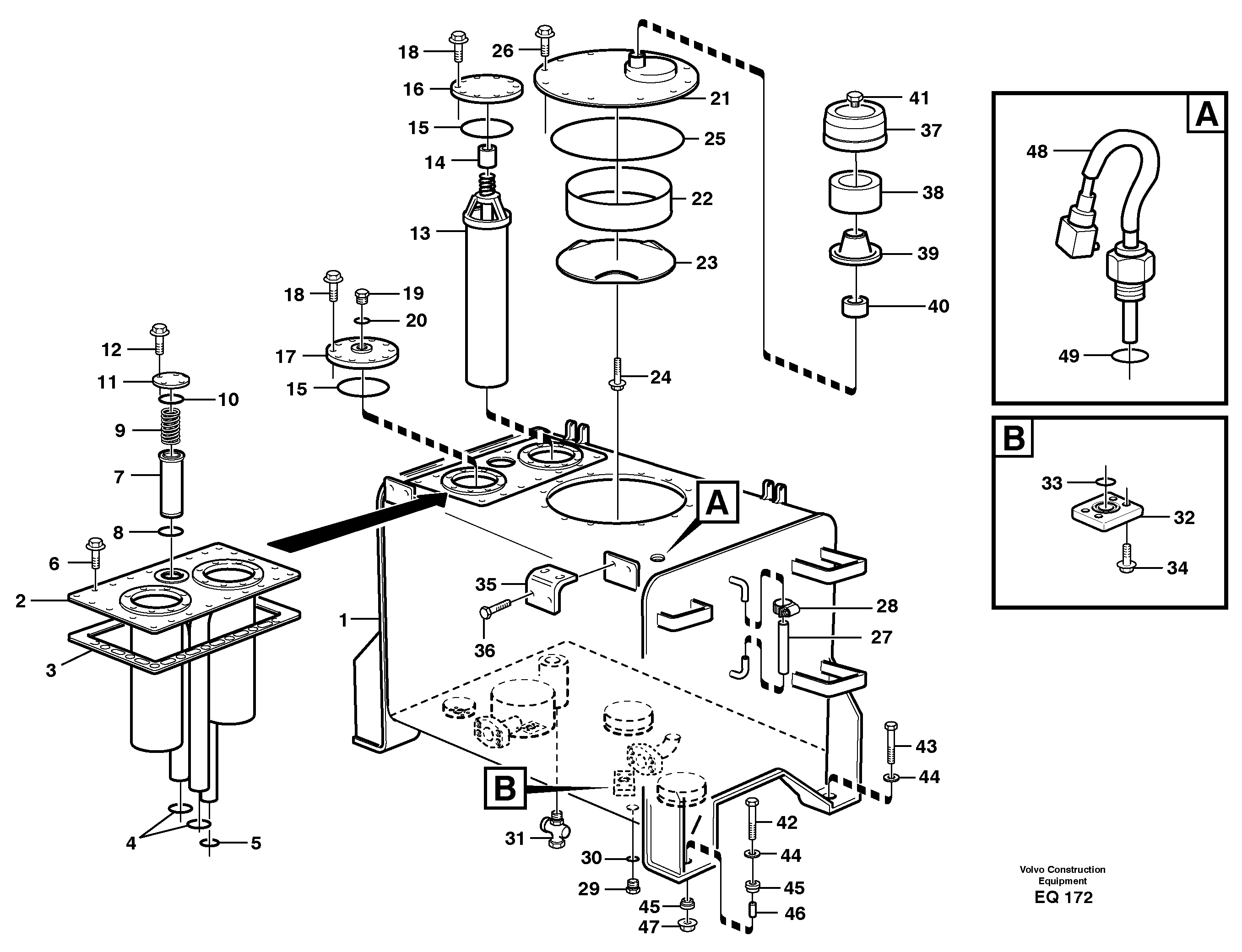 Hydraulic oil tank — volvo parts diagram