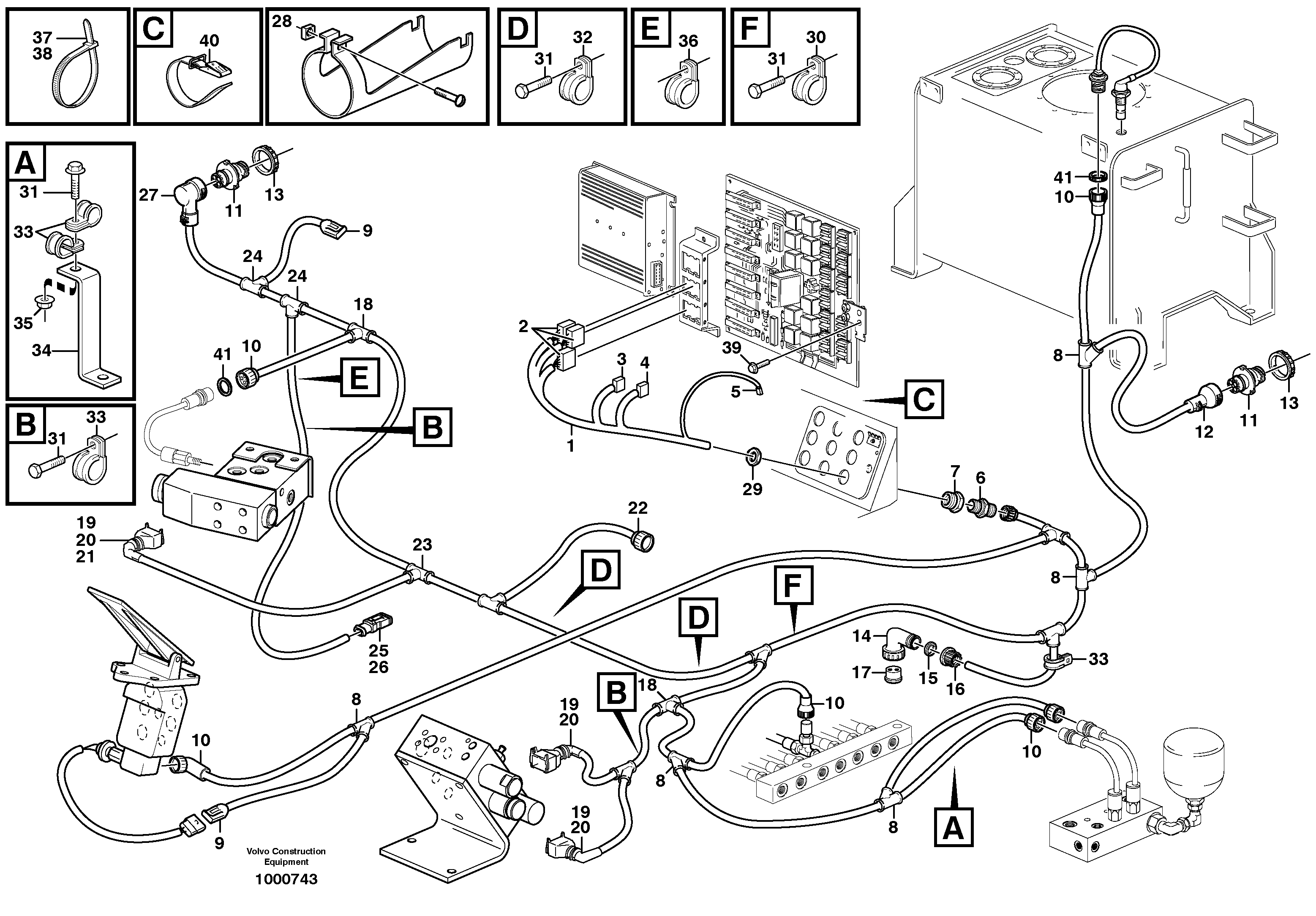 Cable harnesses, cab — volvo parts diagram