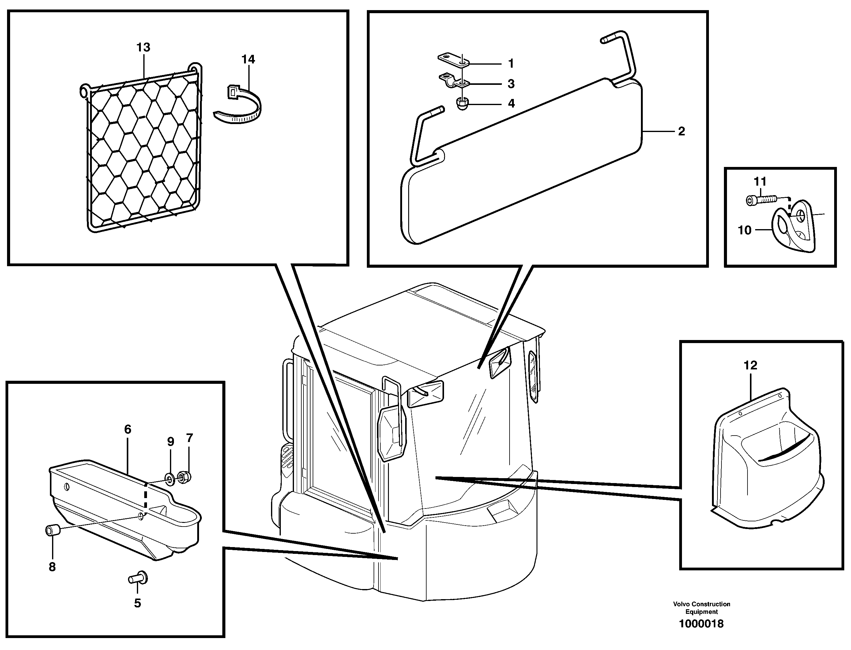Interior components — volvo parts diagram