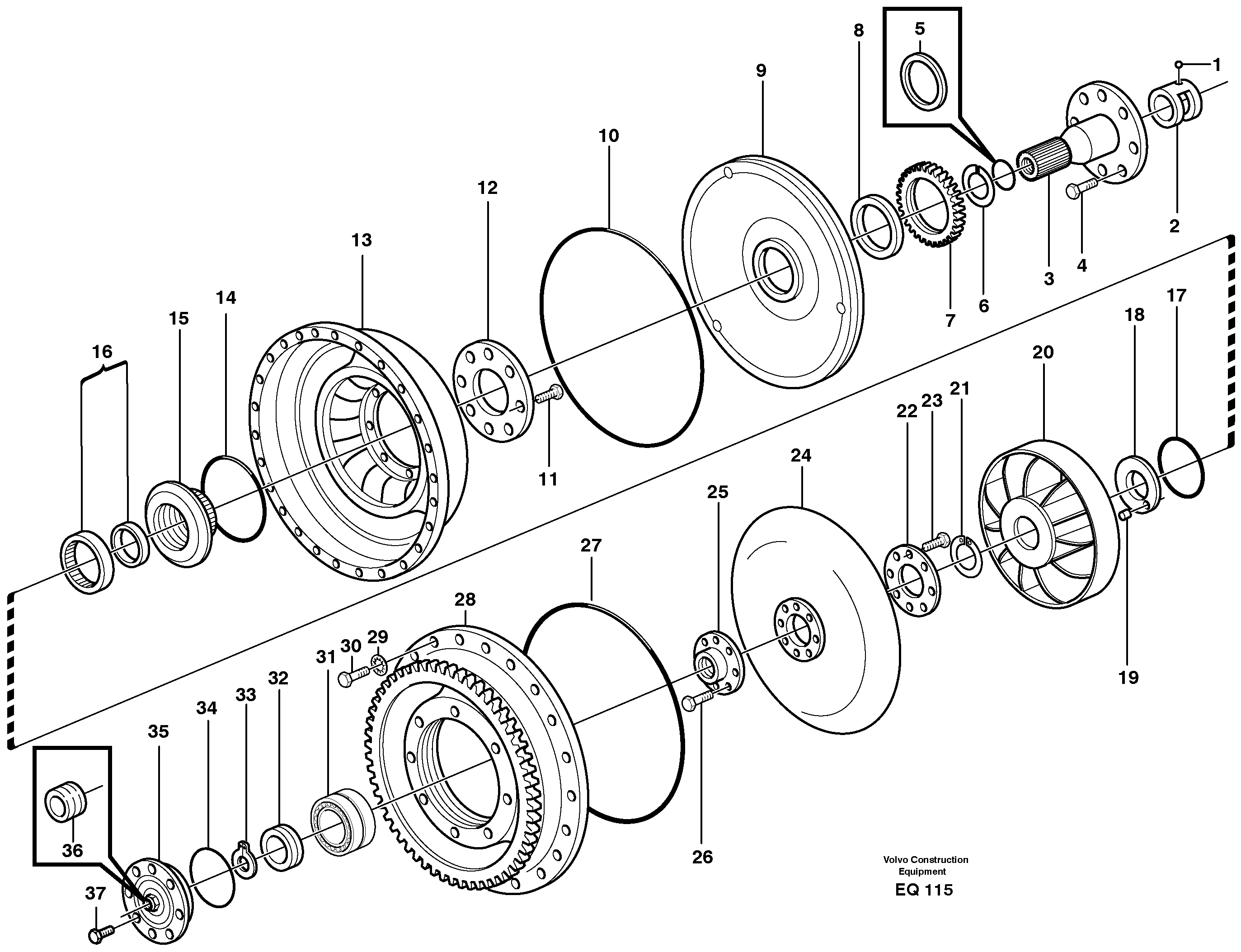 Torque converter — volvo parts diagram