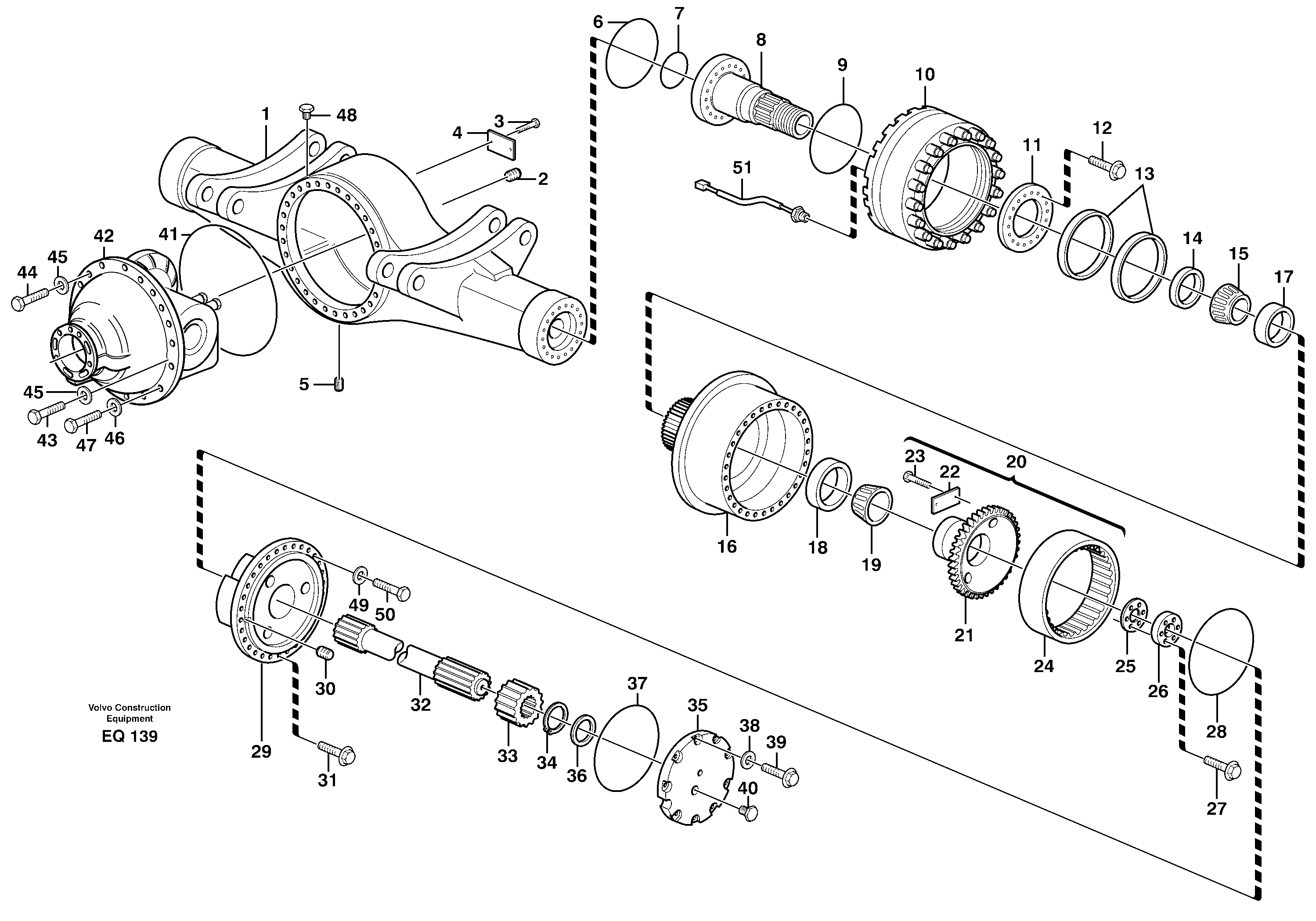Axle, rear — volvo parts diagram