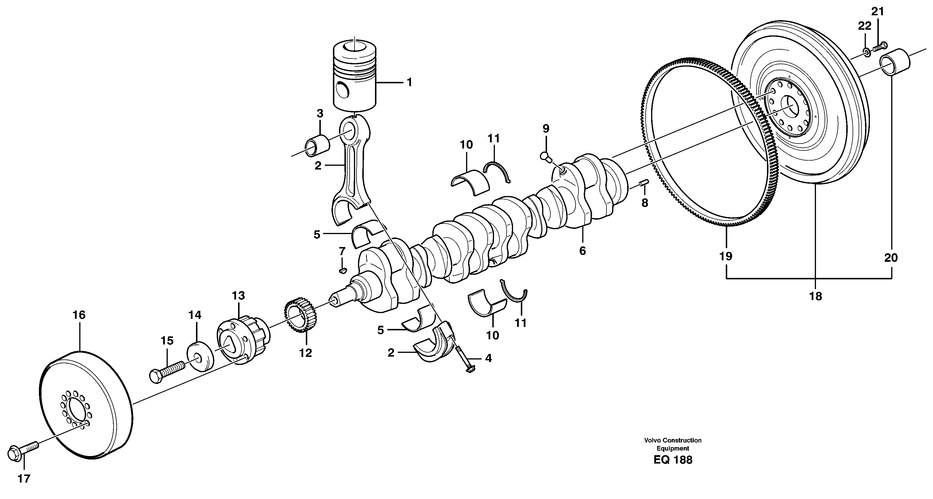 Crankshaft and related parts — volvo parts diagram