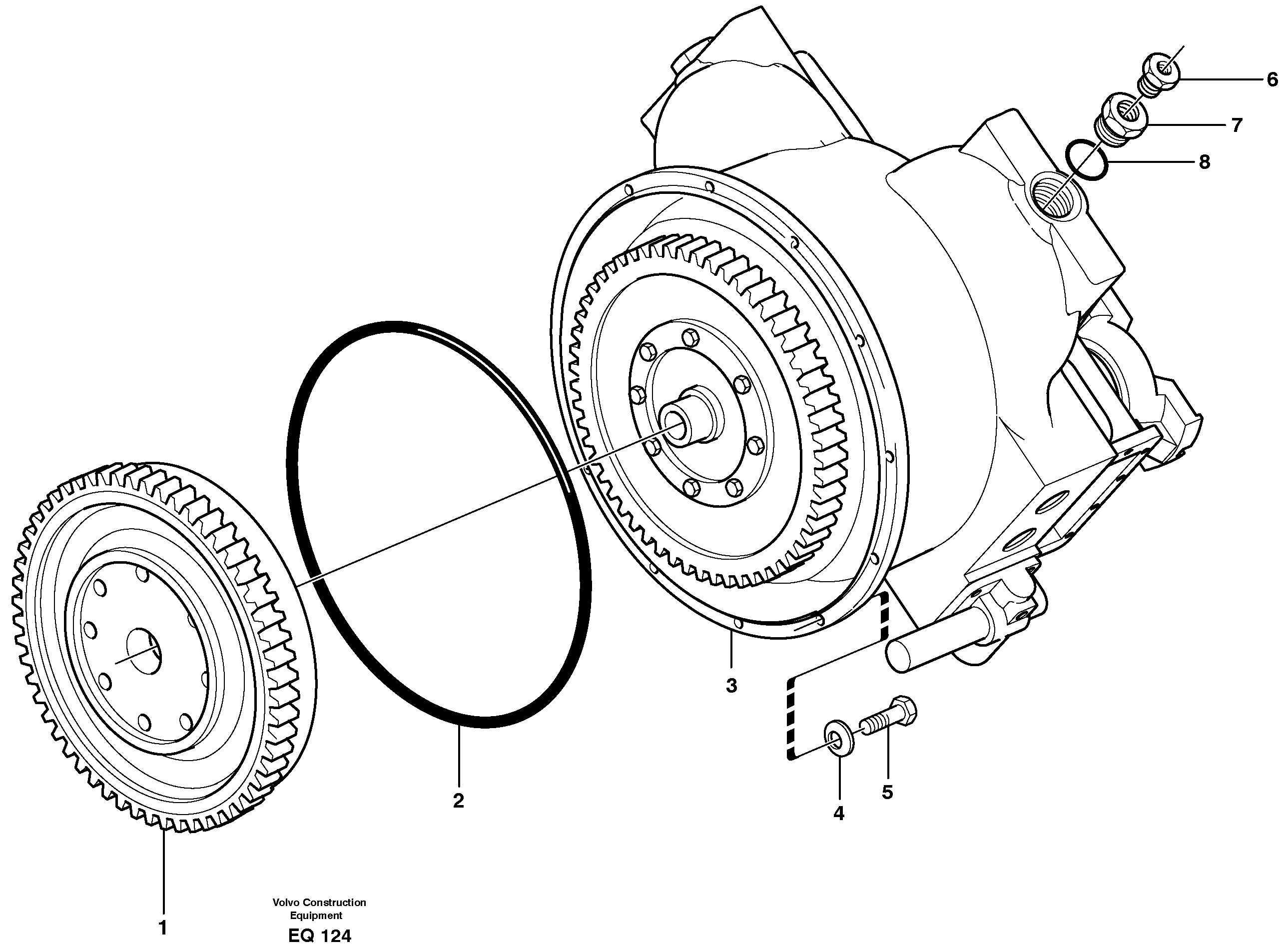 Torque converter, mounting — volvo parts diagram