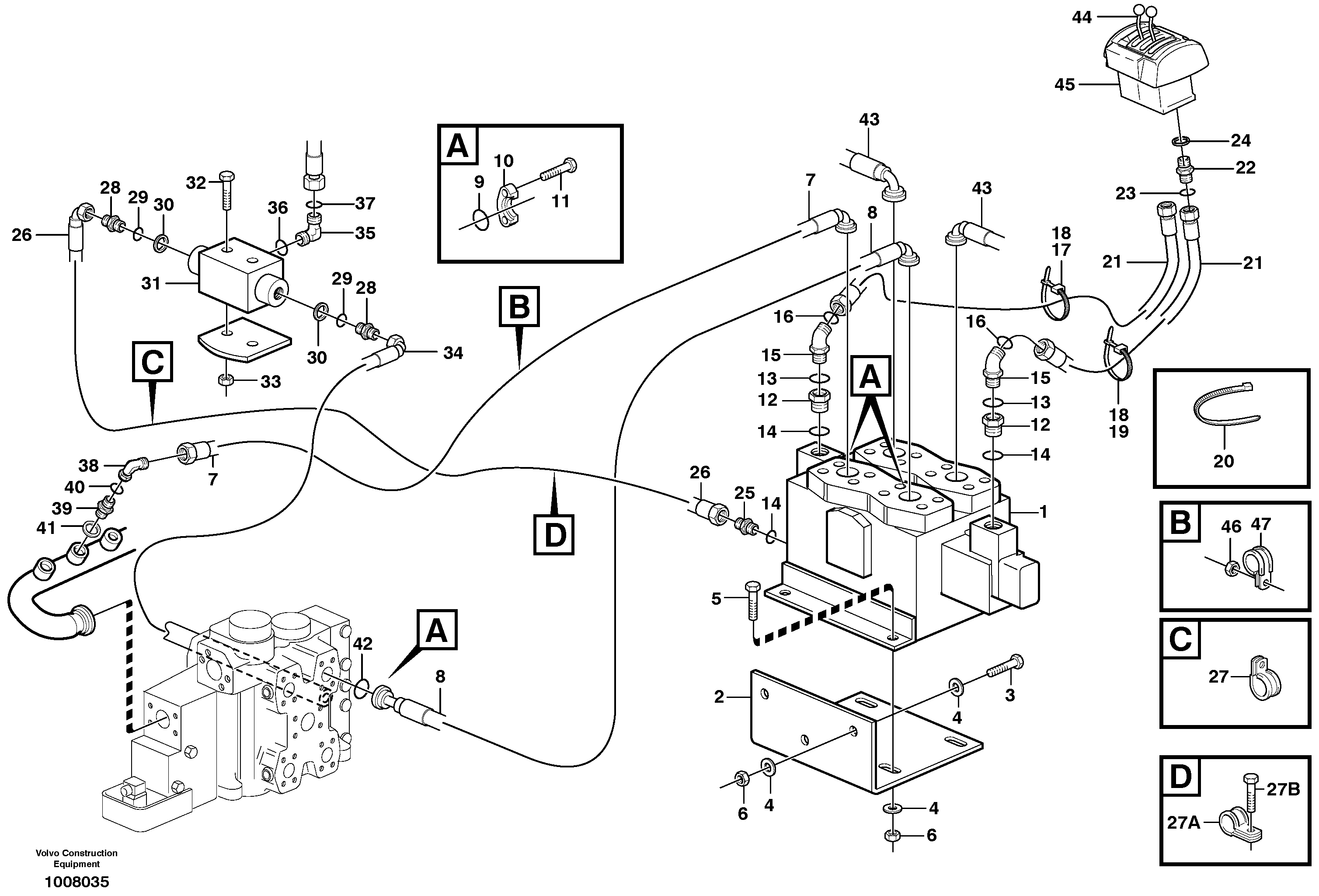 Extra hydraulic equipment3rd hydraulic control.  80294 — volvo parts diagram