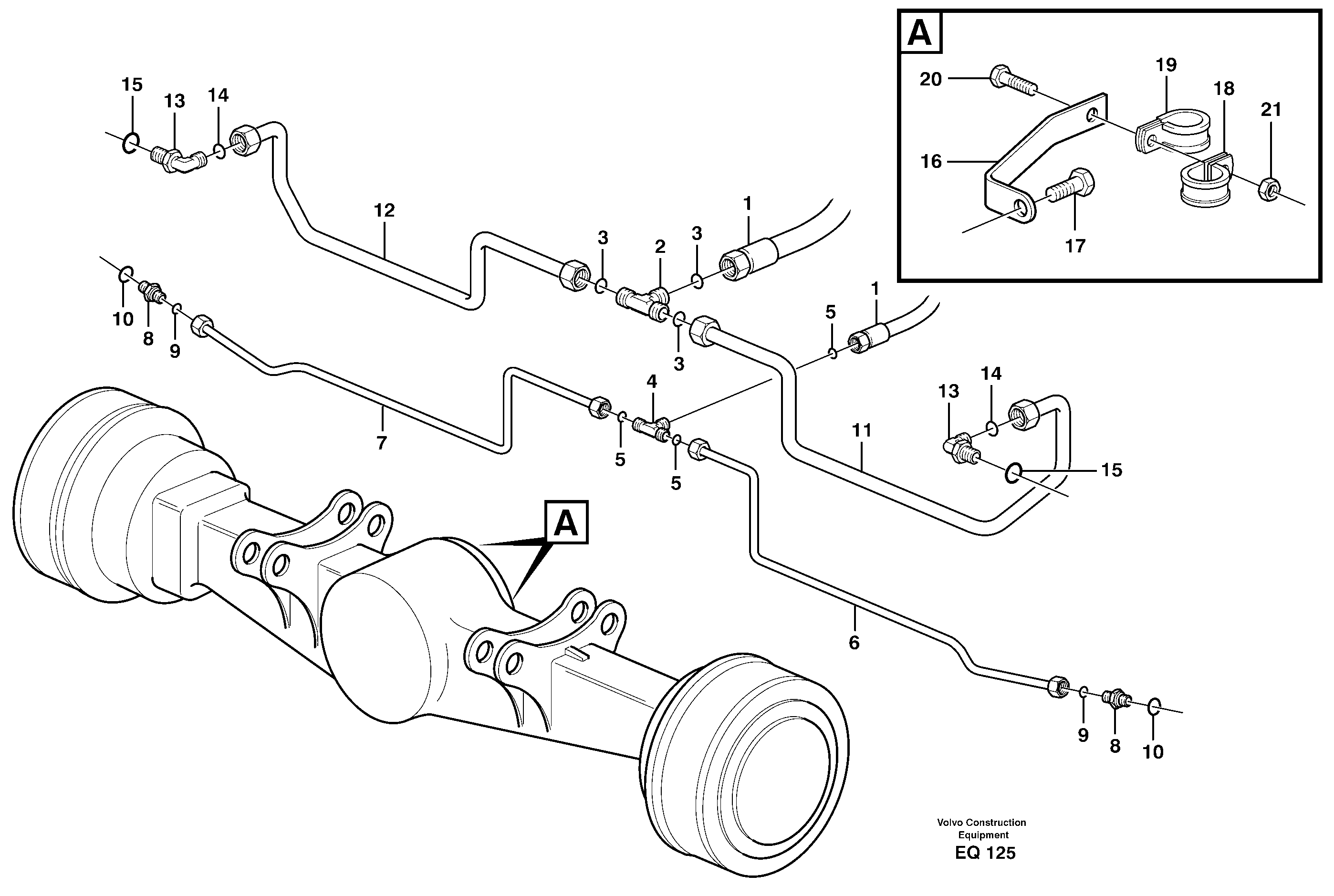 Brake cooling system: front lines — volvo parts diagram