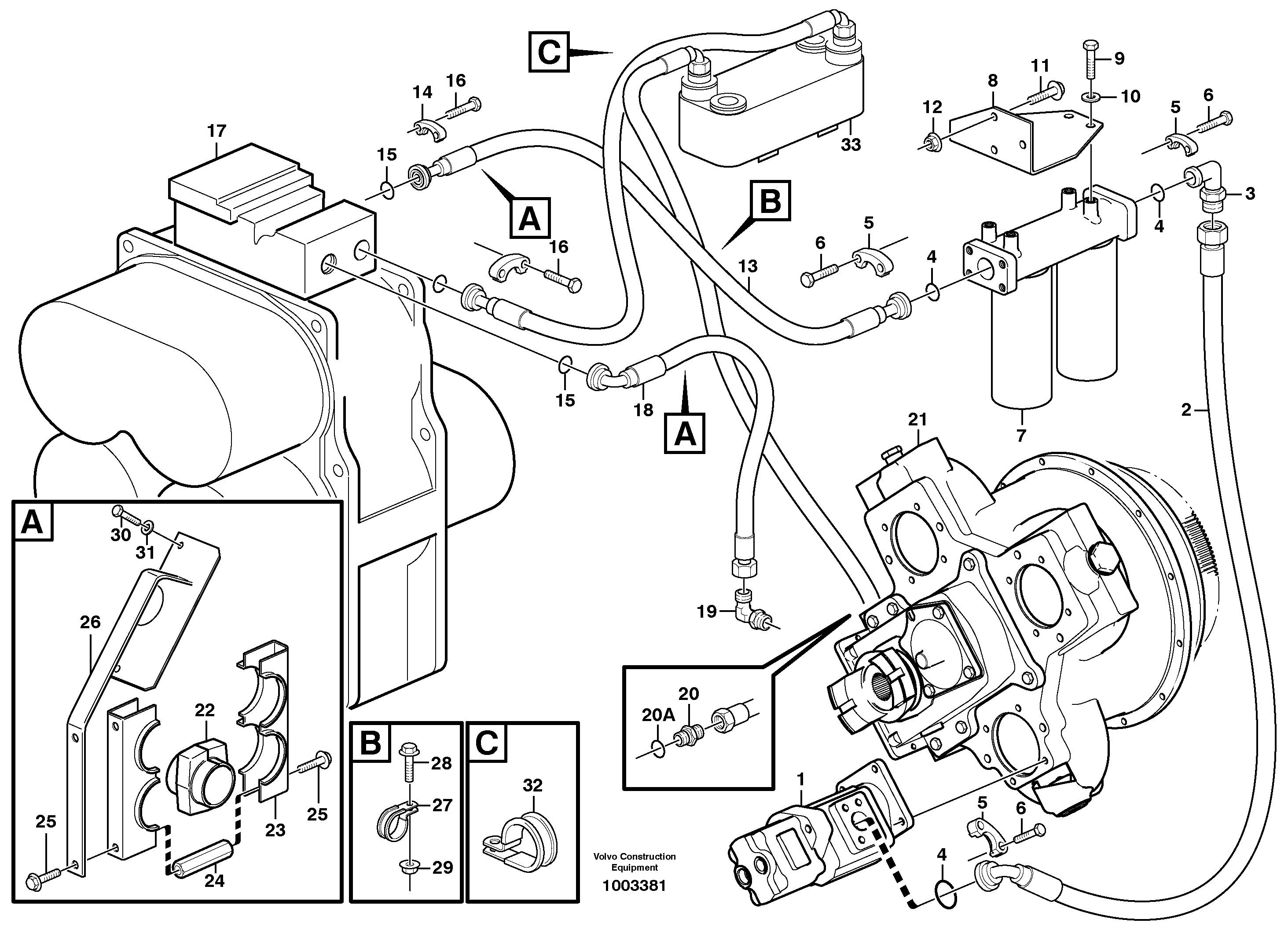 Transmission: Oil filter,oil lines — volvo parts diagram