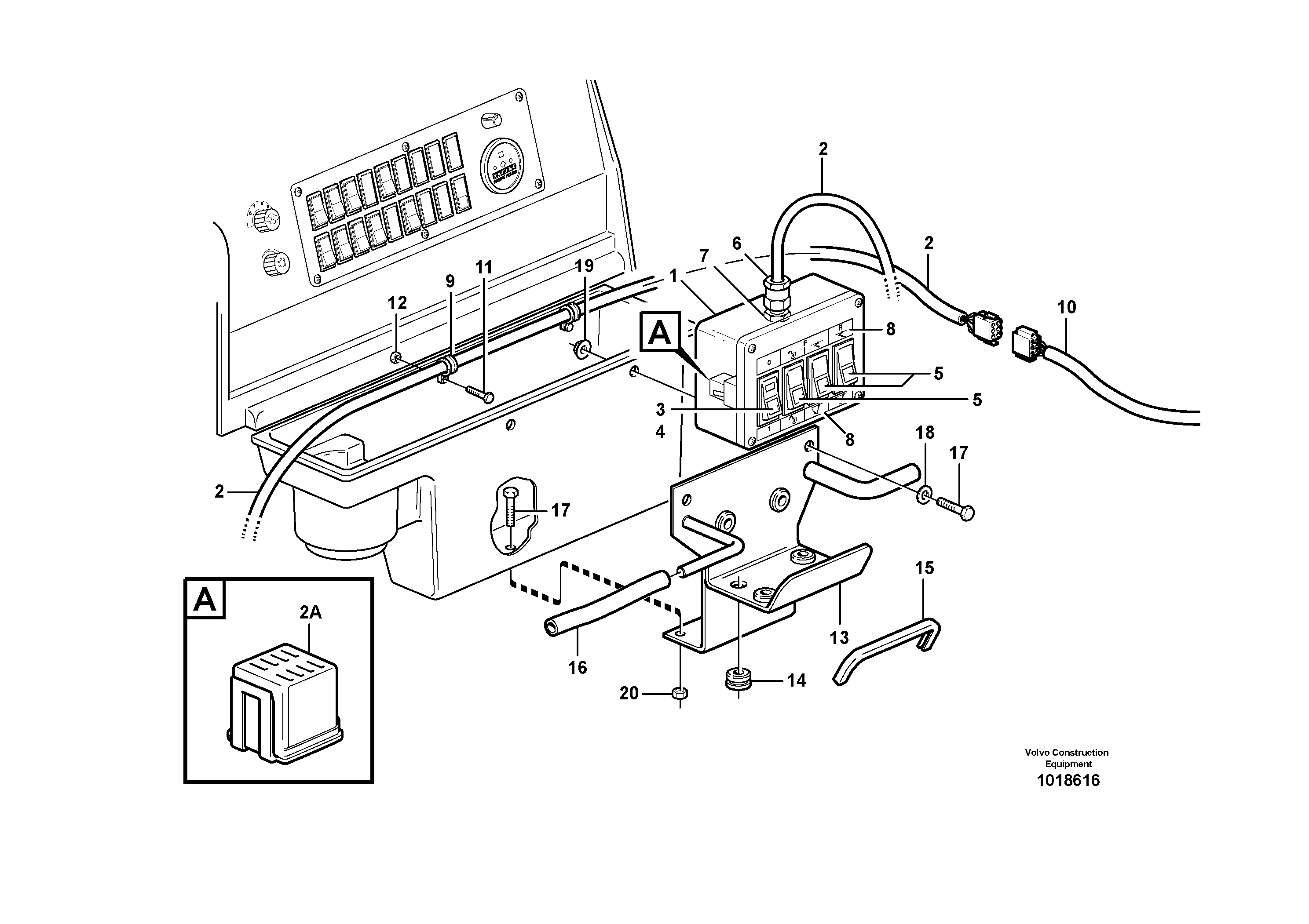 Switch panel. 80389 — volvo parts diagram