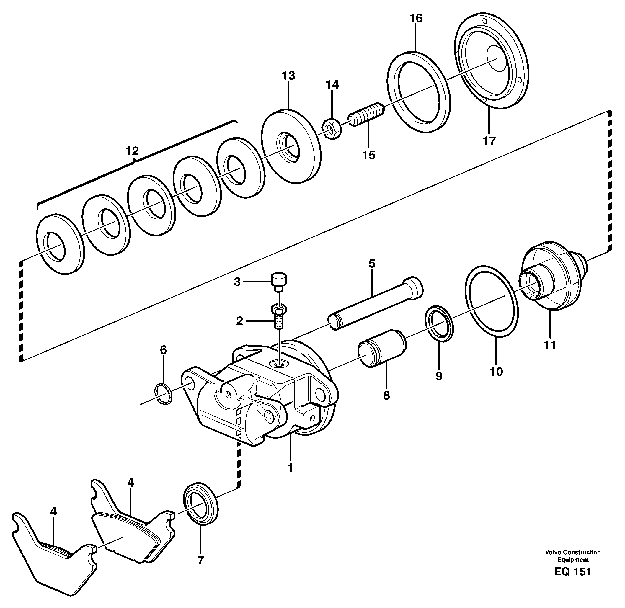 Parking brake, brake cylinder — volvo parts diagram