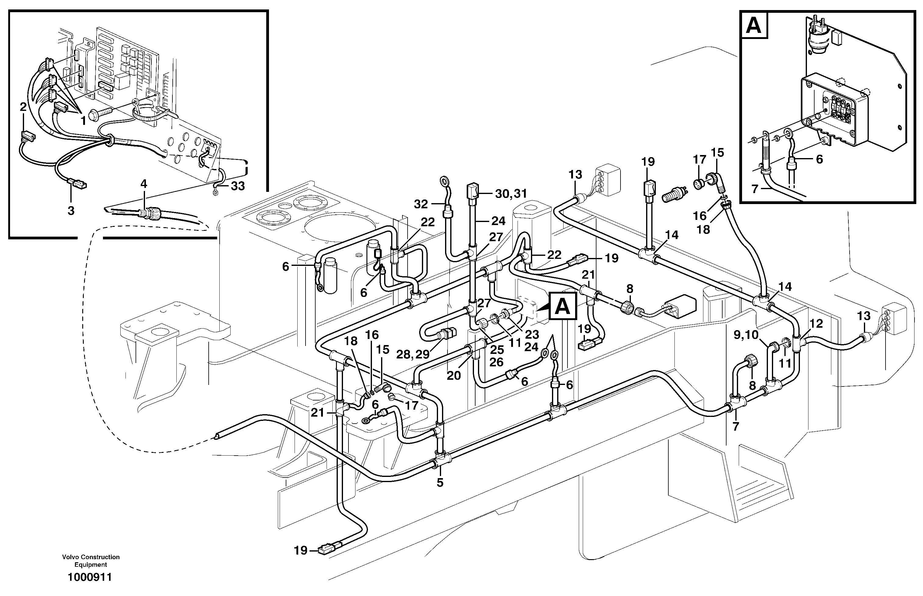 Cable harness, rear — volvo parts diagram