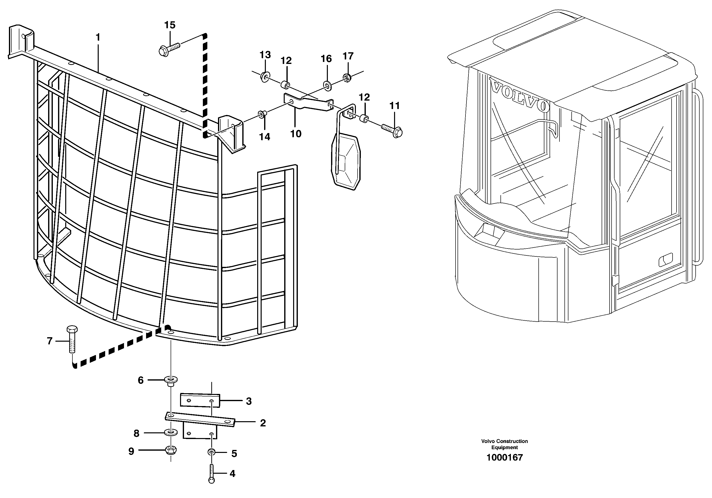 Windshild guard for windshield. 80143, 82495 — volvo parts diagram