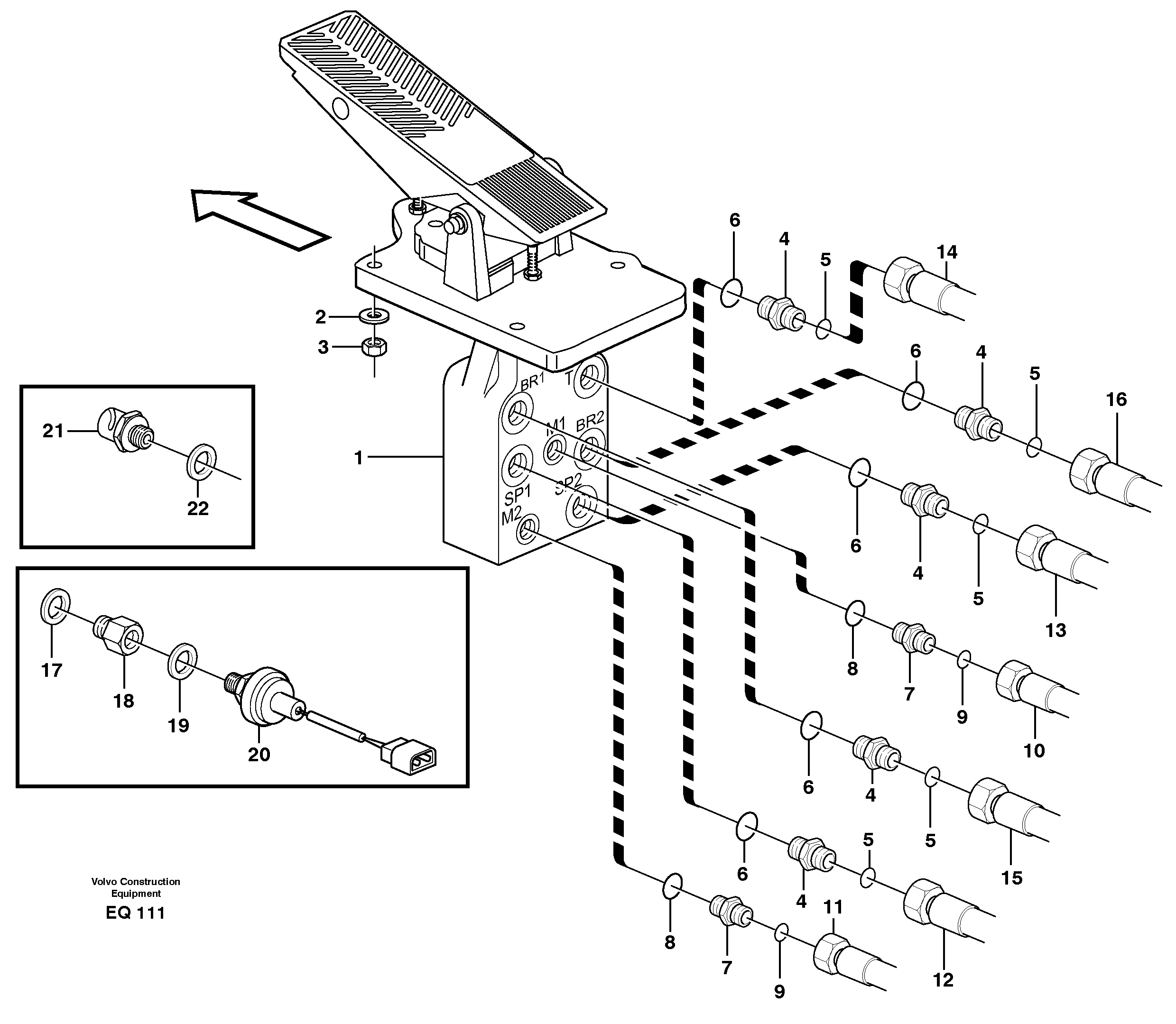Footbrake valve, mounting — volvo parts diagram