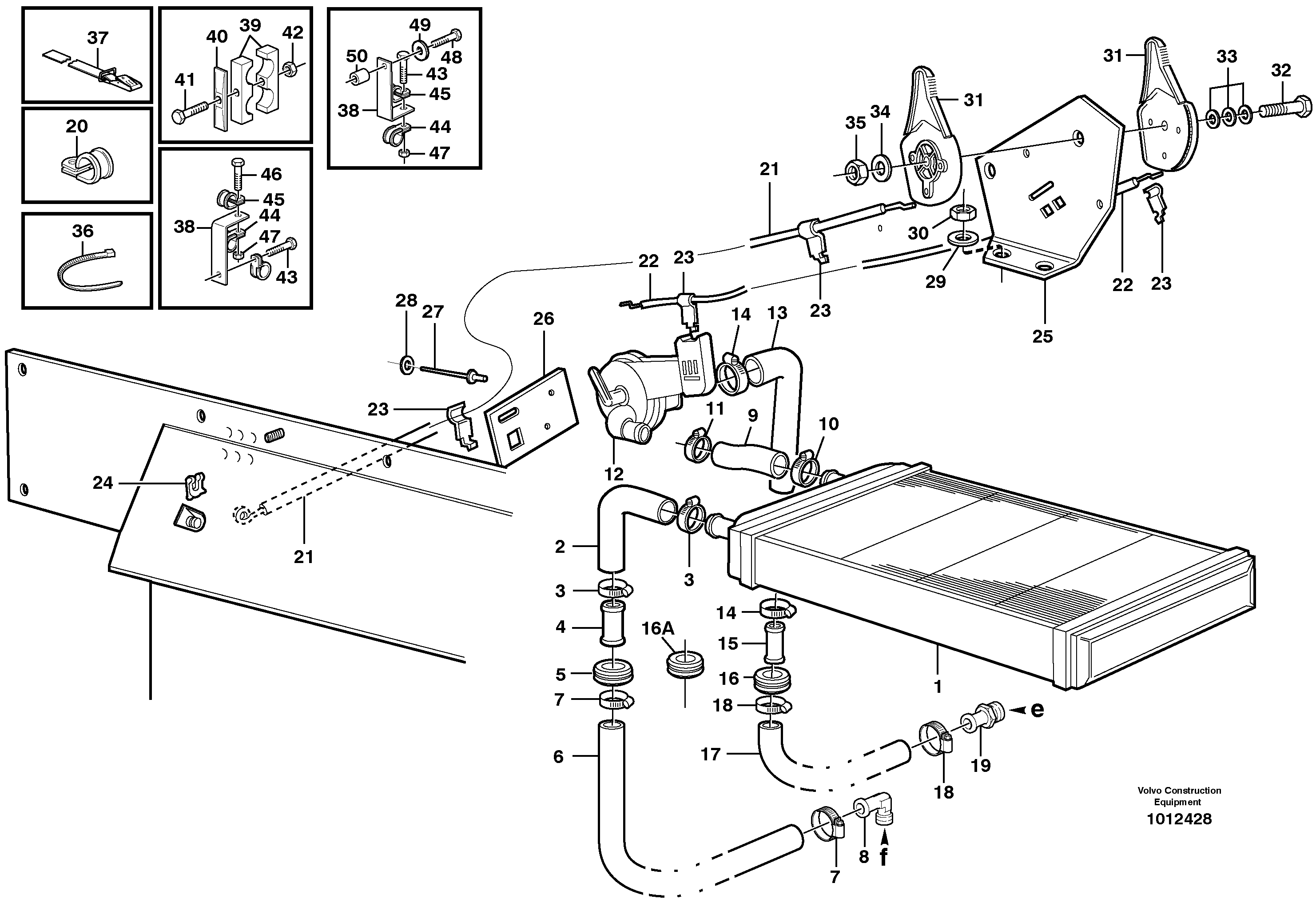 Radiator and control — volvo parts diagram