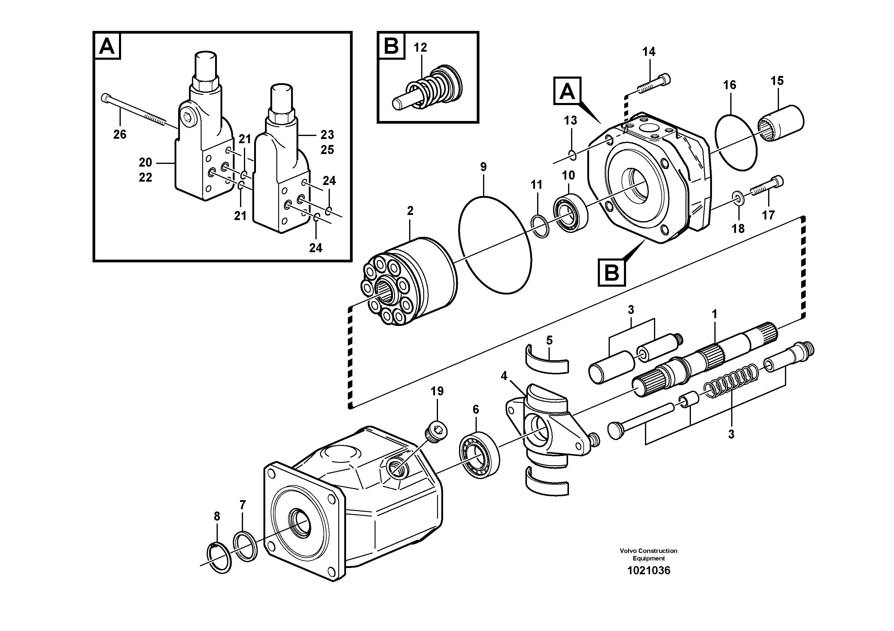 Hydraulic pump  P2, 140 CC — volvo parts diagram